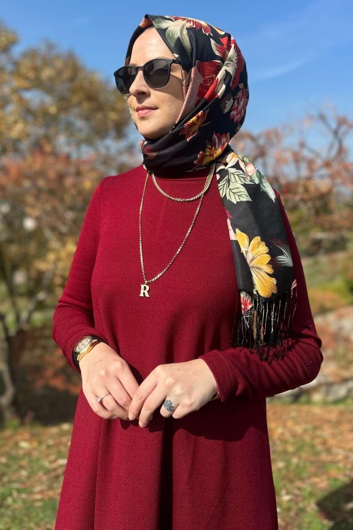 Elif Pantolonlu Triko Takım Siyah - Rabia Şamlı | Tesettür Giyim, Elbise ve Kadın Giyim Modası