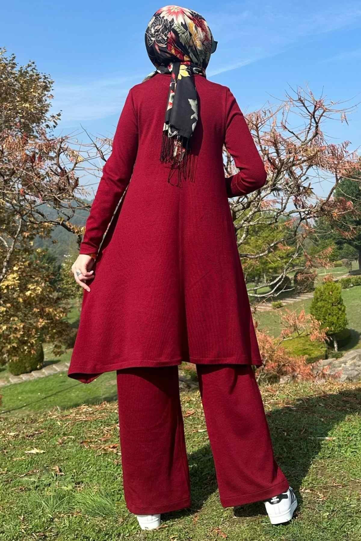 Elif Pantolonlu Triko Takım Siyah - Rabia Şamlı | Tesettür Giyim, Elbise ve Kadın Giyim Modası