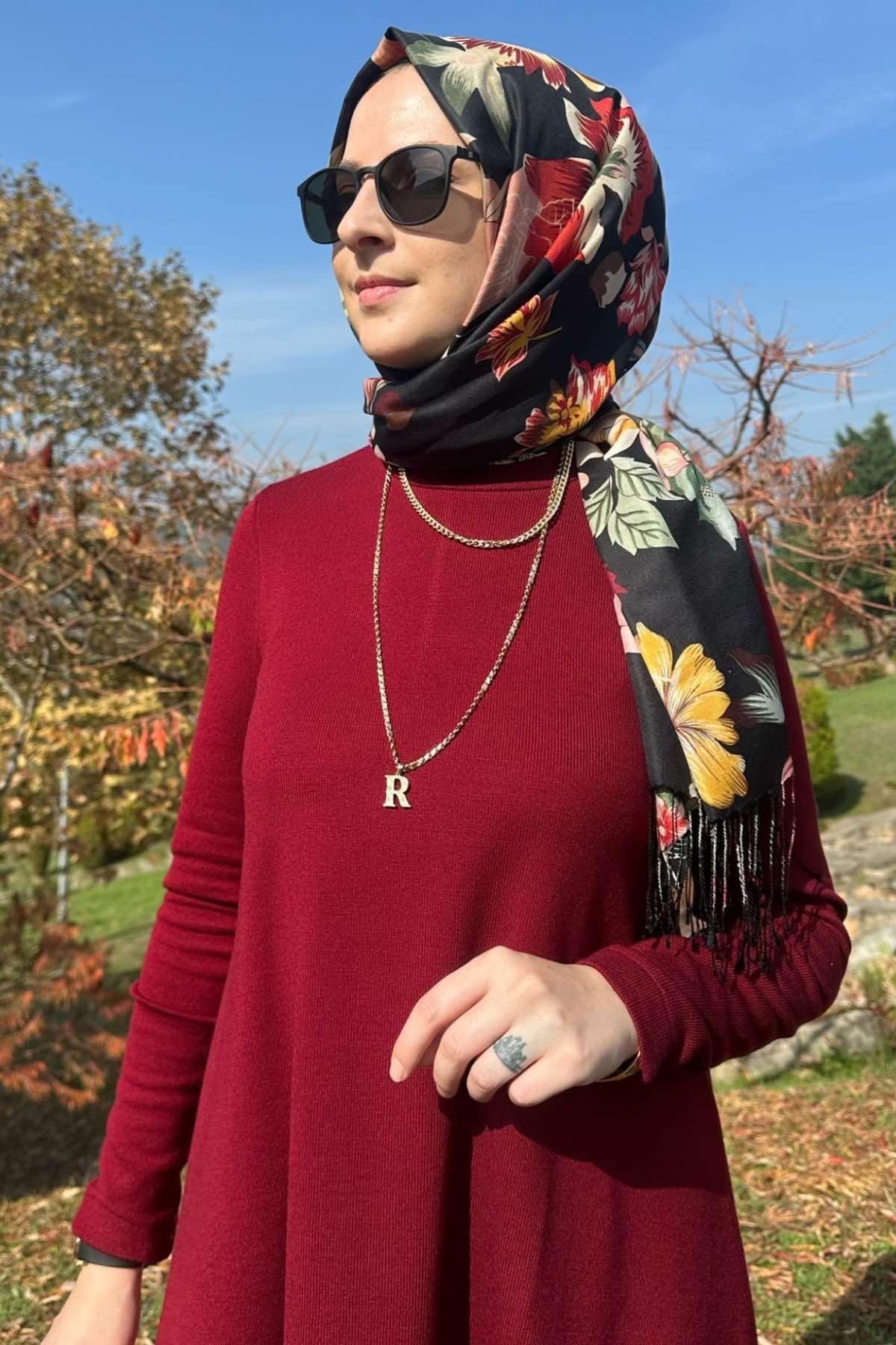 Elif Pantolonlu Triko Takım Siyah - Rabia Şamlı | Tesettür Giyim, Elbise ve Kadın Giyim Modası