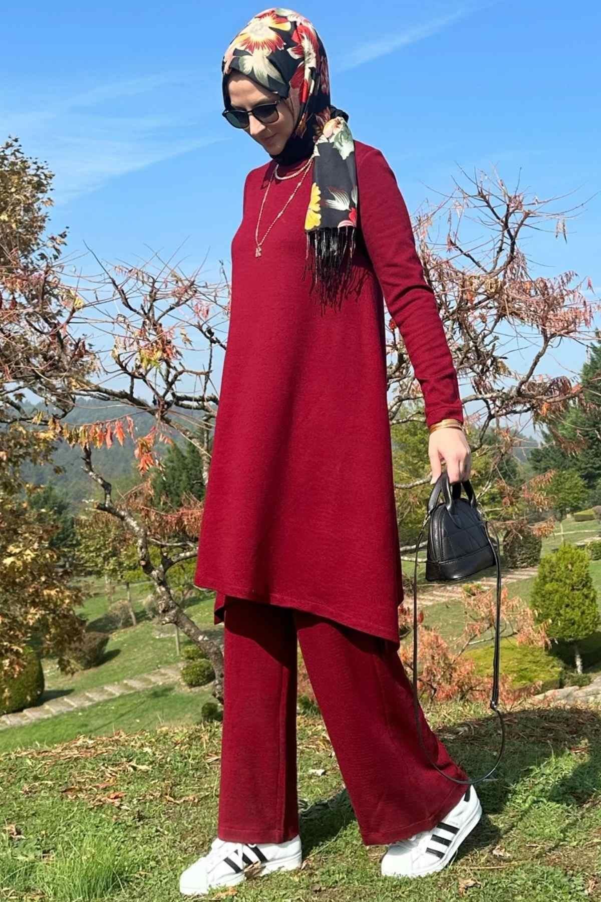 Elif Pantolonlu Triko Takım Siyah - Rabia Şamlı | Tesettür Giyim, Elbise ve Kadın Giyim Modası