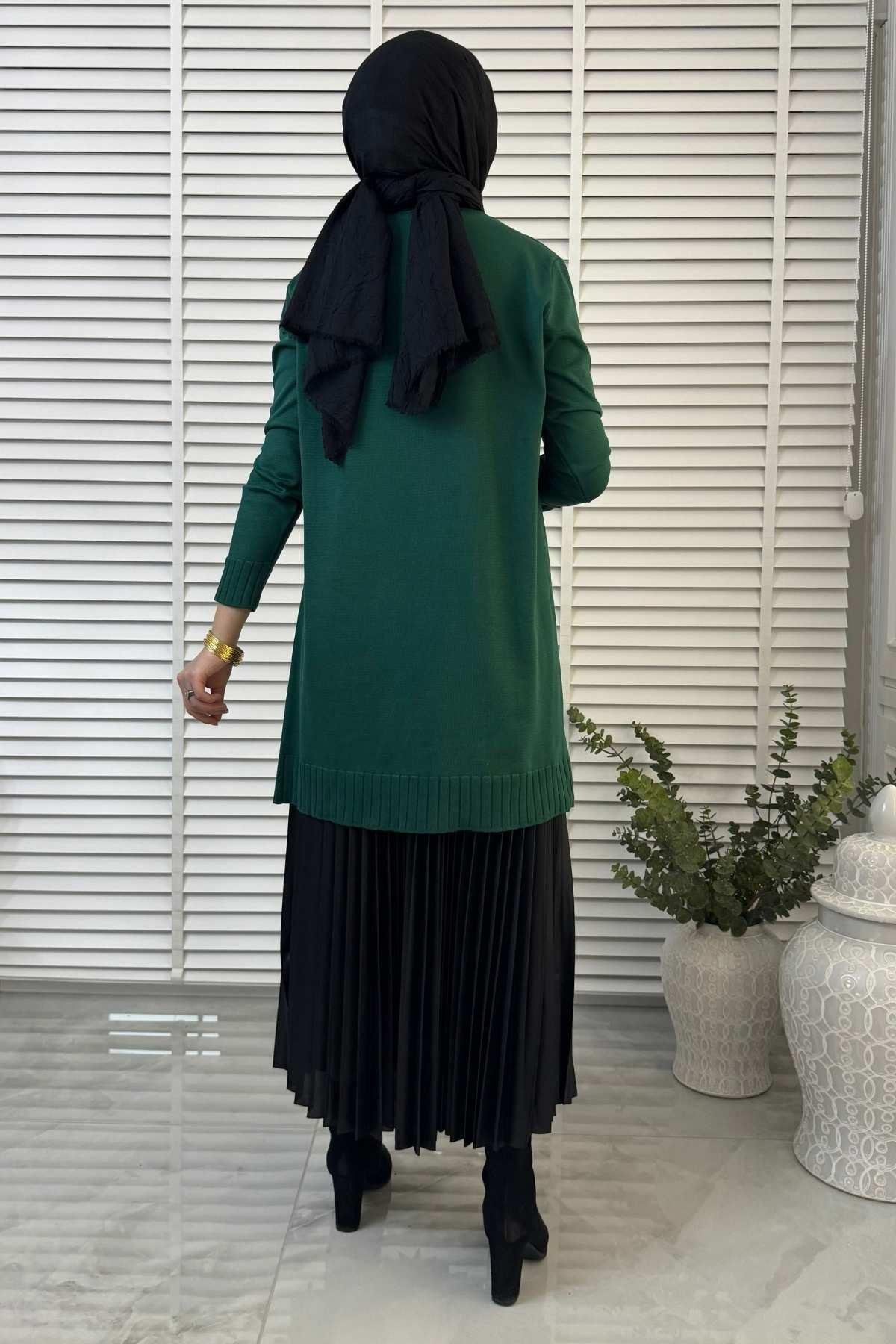 Nesrin Taşlı Triko Tunik Gri | Rabia Şamlı | Tesettür Giyim, Elbise ve Kadın Giyim Modası