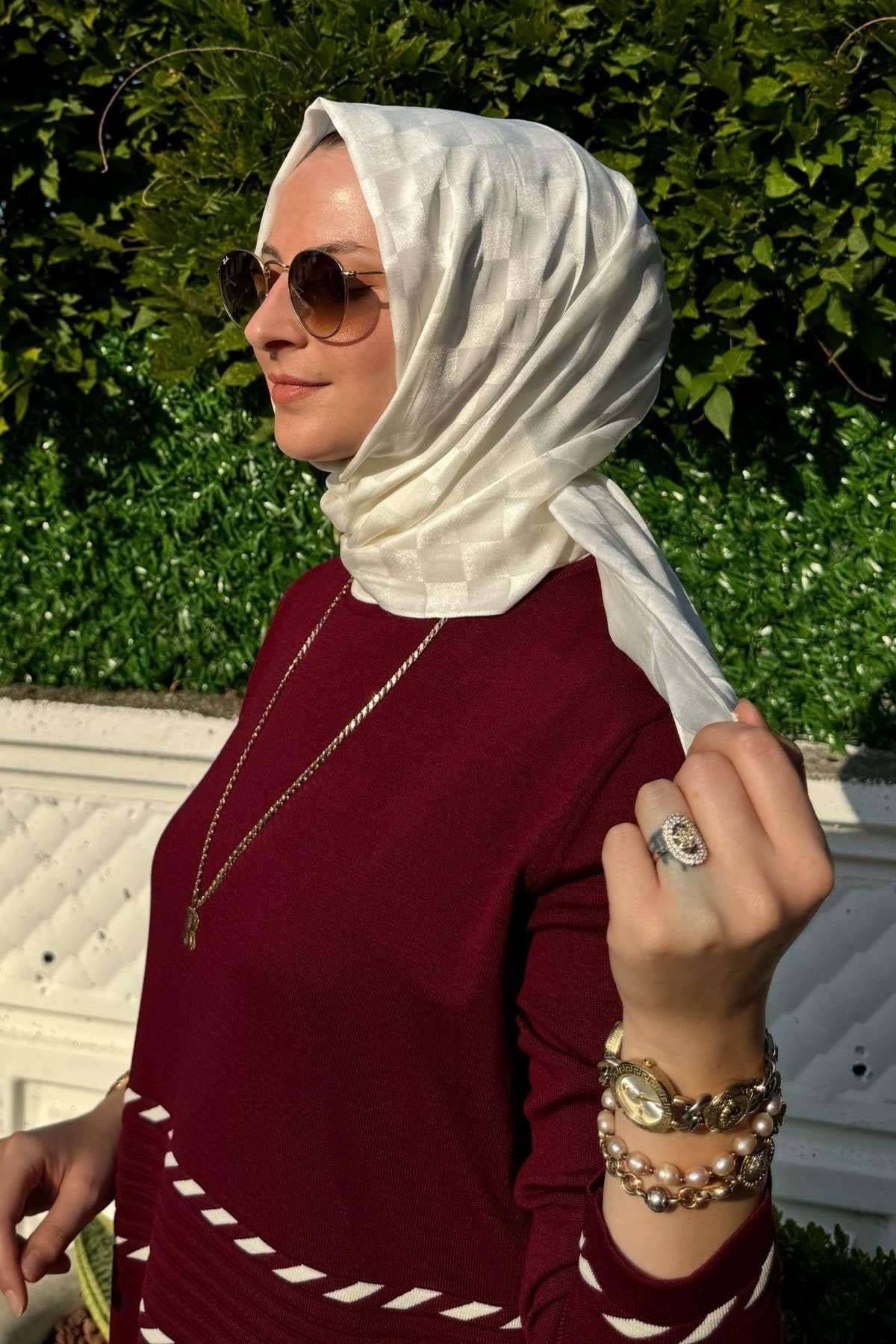Gül Kurusu Bambu Şal - Rabia Şamlı