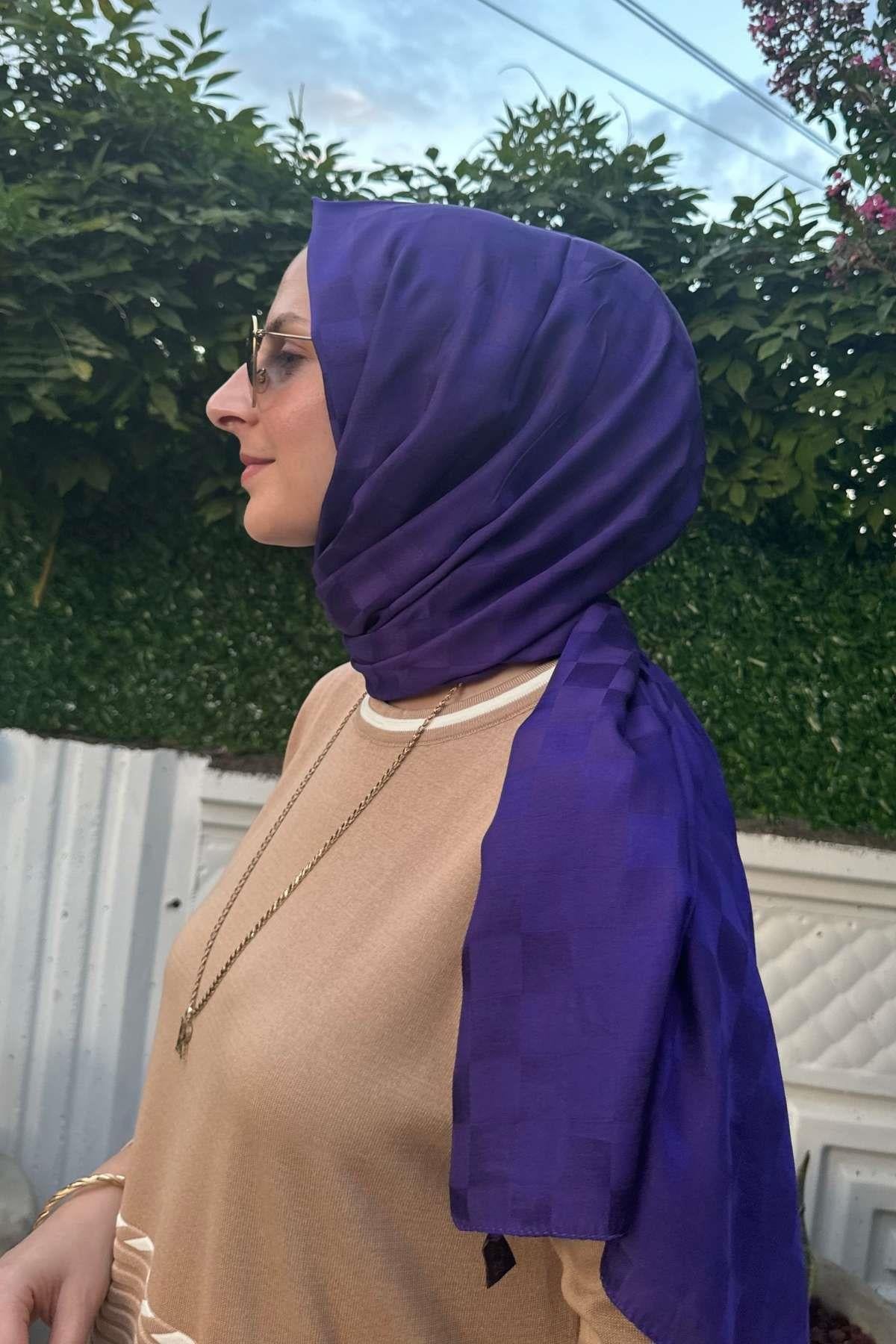 Jakarlı Pamuk Şal Mor - Marka