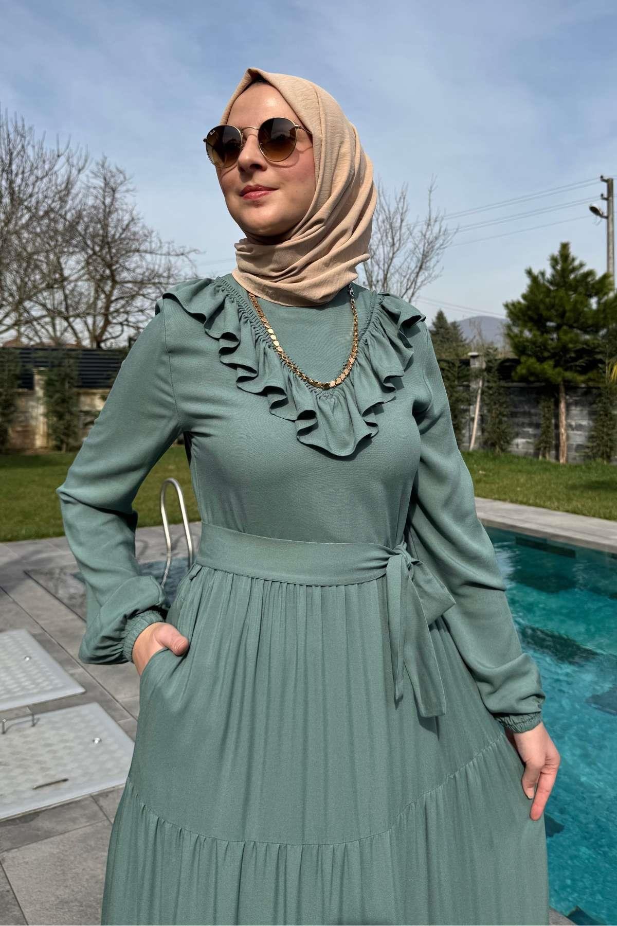 Botanik Elbise Bordo | Rabia Şamlı | Tesettür Giyim, Elbise ve Kadın Giyim Modası