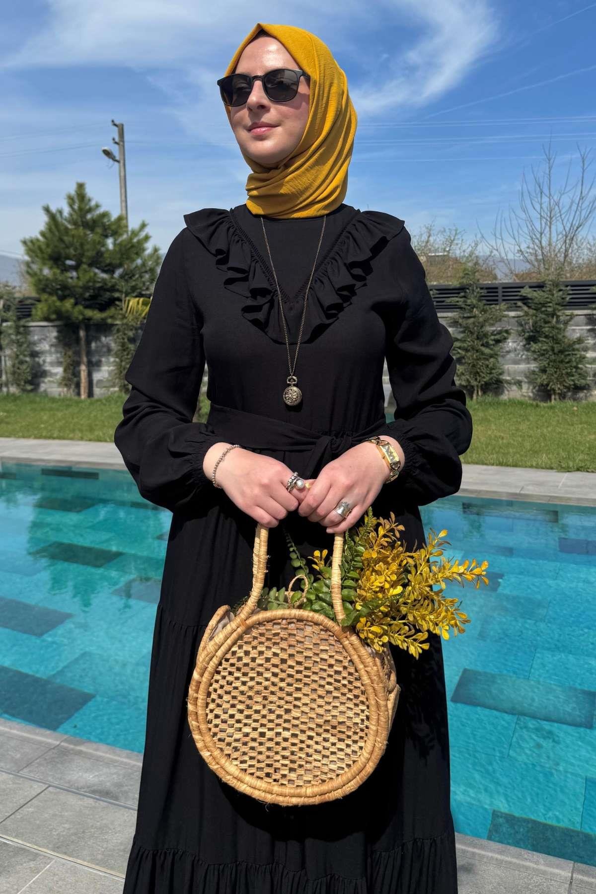 Botanik Elbise Bordo | Rabia Şamlı | Tesettür Giyim, Elbise ve Kadın Giyim Modası