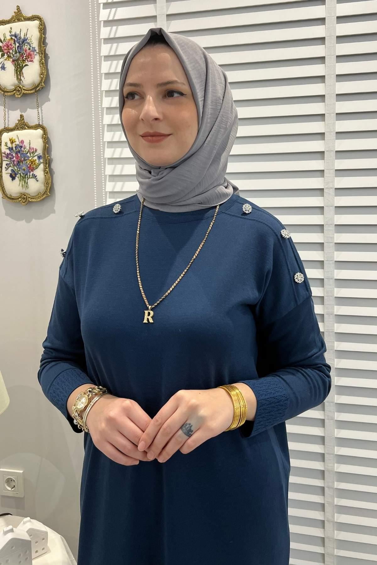 Cansın Antrasit Triko Elbise | Rabia Şamlı | Tesettür Giyim, Elbise ve Kadın Giyim Modası