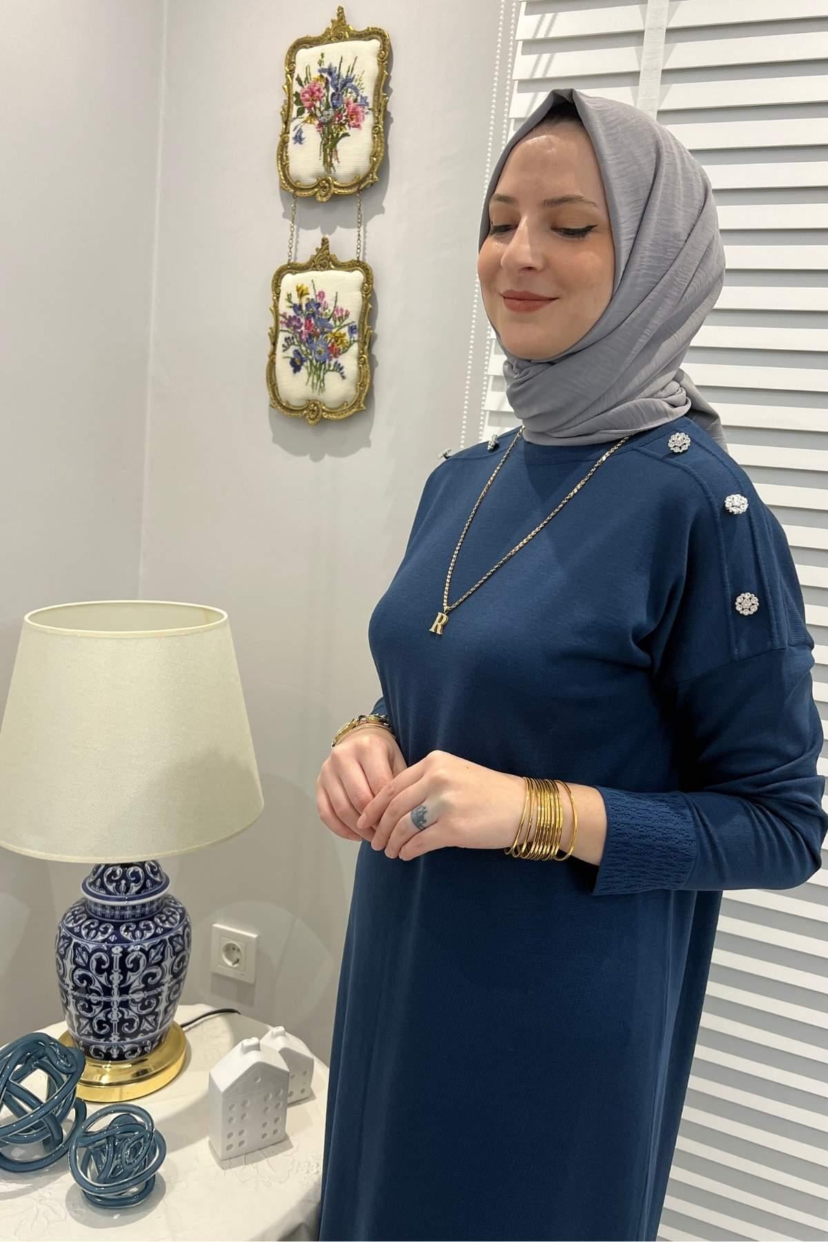 Cansın Antrasit Triko Elbise | Rabia Şamlı | Tesettür Giyim, Elbise ve Kadın Giyim Modası