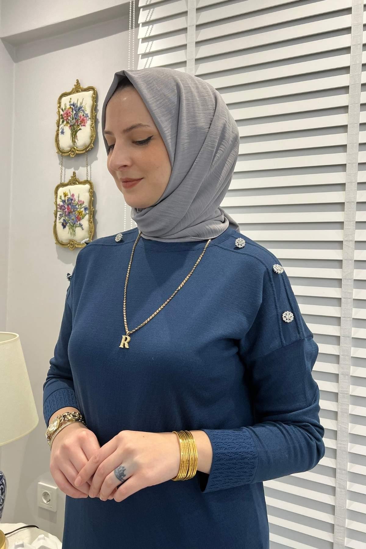 Cansın Antrasit Triko Elbise | Rabia Şamlı | Tesettür Giyim, Elbise ve Kadın Giyim Modası