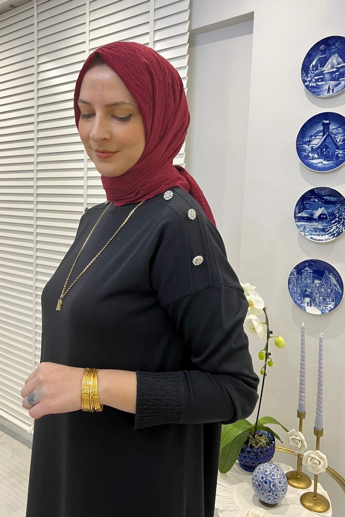 Cansın Antrasit Triko Elbise | Rabia Şamlı | Tesettür Giyim, Elbise ve Kadın Giyim Modası