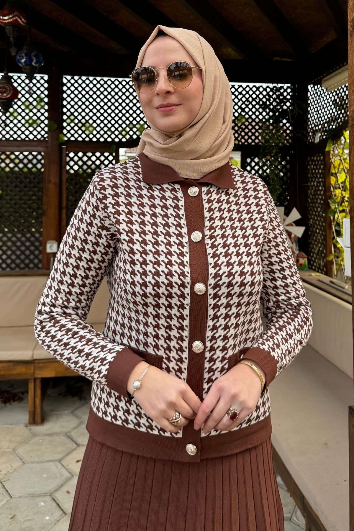 Kazayağı Triko Hırka Takım Antrasit | Rabia Şamlı | Tesettür Giyim, Elbise ve Kadın Giyim Modası