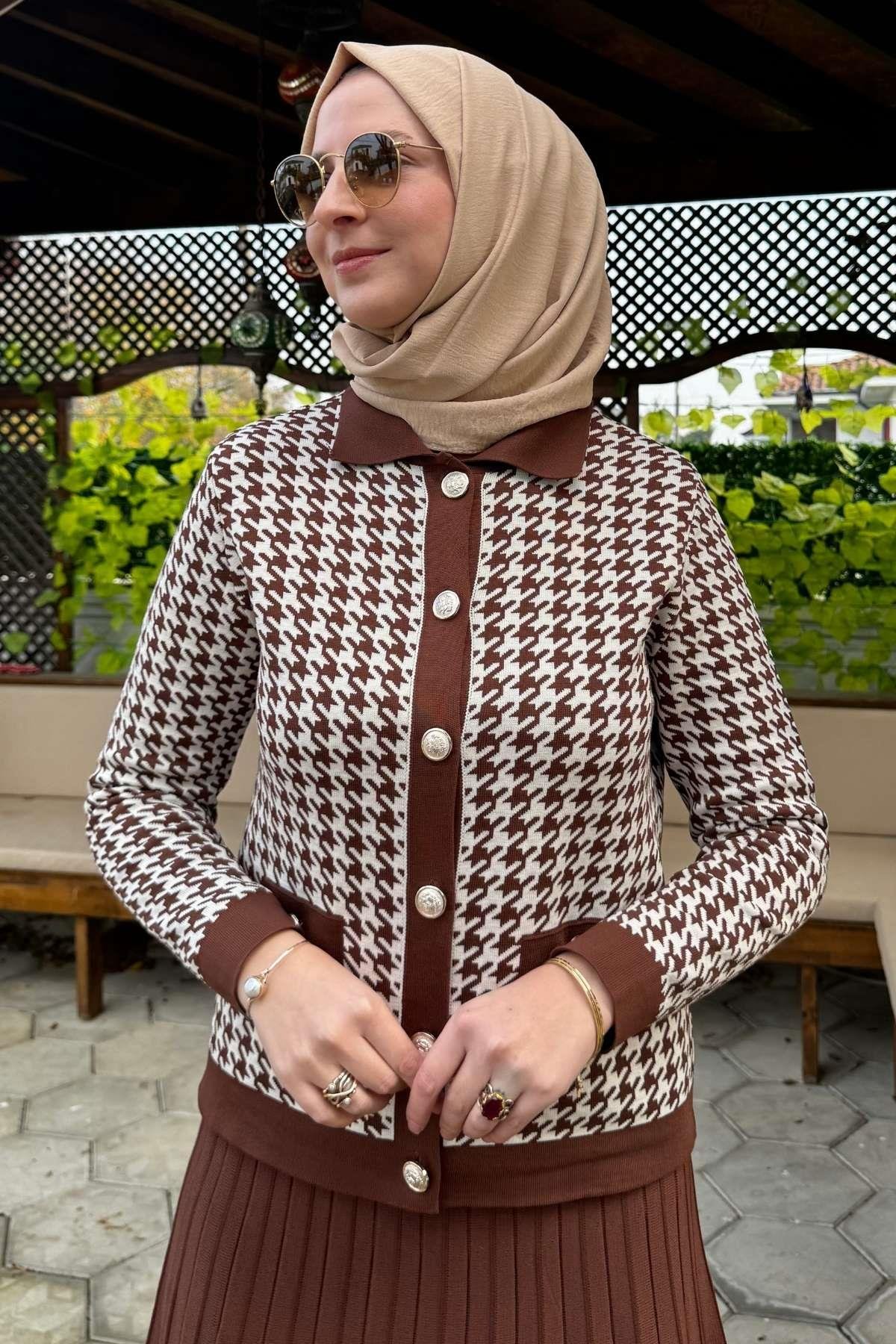 Kazayağı Triko Hırka Takım Antrasit | Rabia Şamlı | Tesettür Giyim, Elbise ve Kadın Giyim Modası