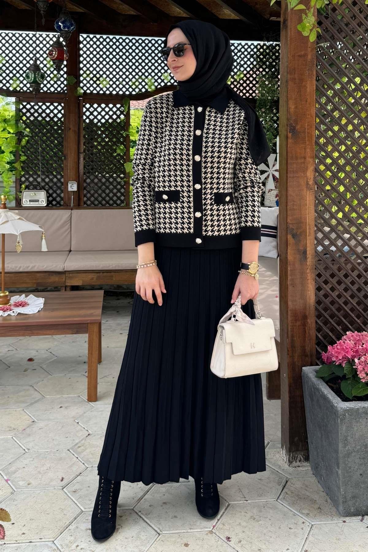 Sezen Triko Takım Siyah | Rabia Şamlı | Tesettür Giyim, Elbise ve Kadın Giyim Modası