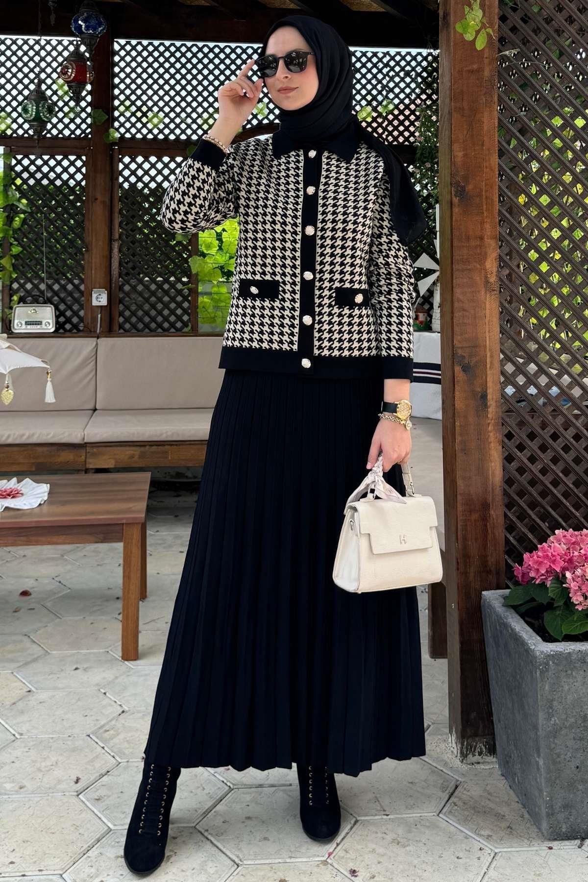 Sezen Triko Takım Siyah | Rabia Şamlı | Tesettür Giyim, Elbise ve Kadın Giyim Modası