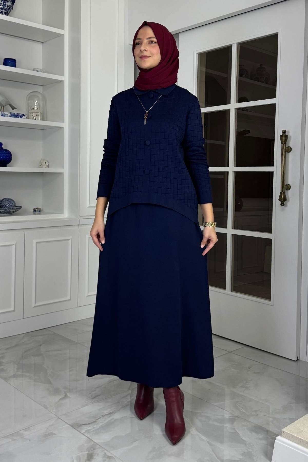 Sare Triko Takım Sütlü Kahve | Rabia Şamlı | Tesettür Giyim, Elbise ve Kadın Giyim Modası