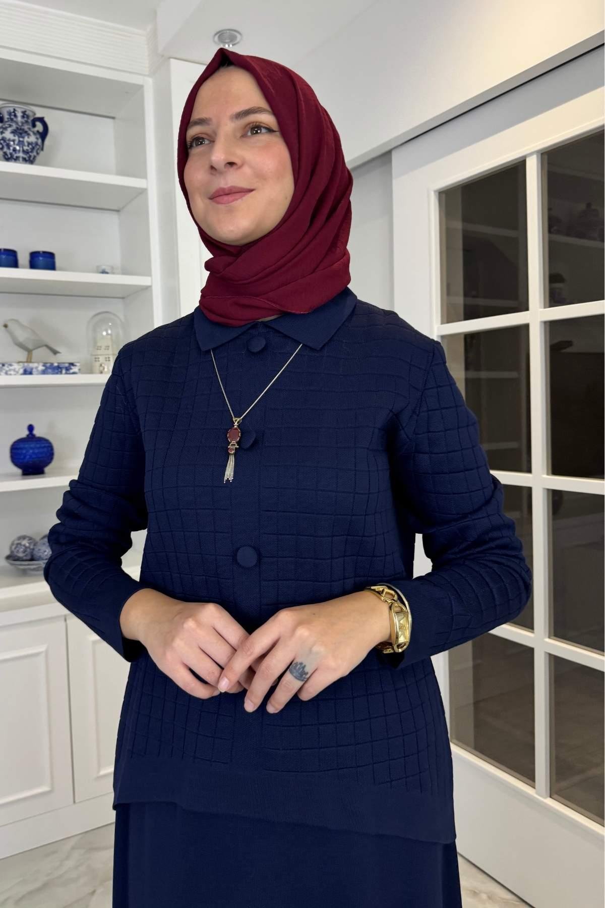 Sare Triko Takım Sütlü Kahve | Rabia Şamlı | Tesettür Giyim, Elbise ve Kadın Giyim Modası