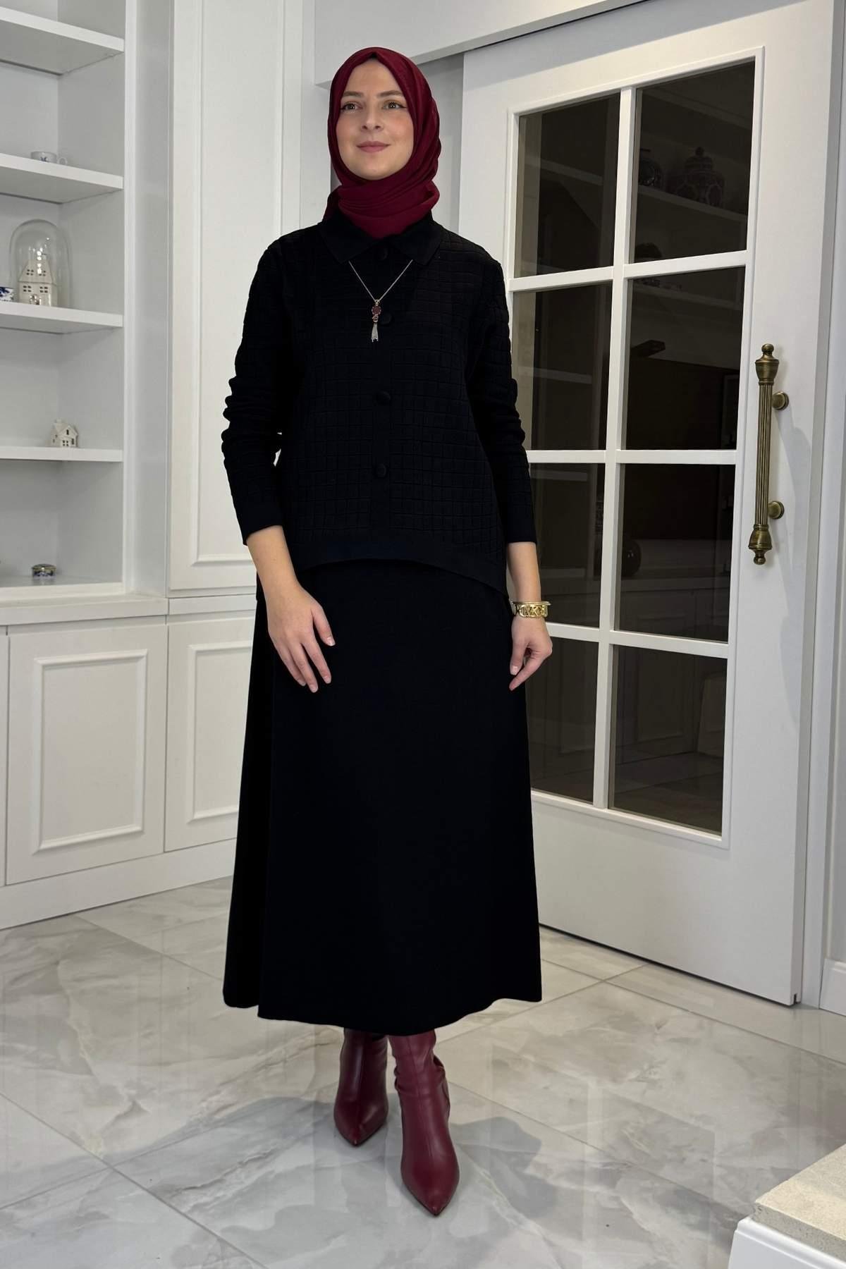 Sare Triko Takım Sütlü Kahve | Rabia Şamlı | Tesettür Giyim, Elbise ve Kadın Giyim Modası
