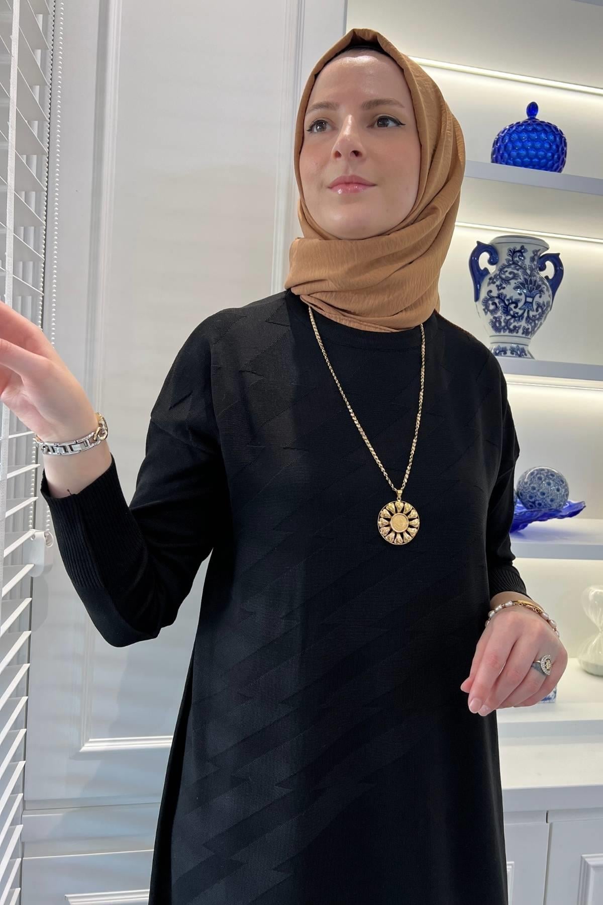 Lalezar Camel Triko Elbise - Rabia Şamlı | Tesettür Giyim, Elbise ve Kadın Giyim Modası