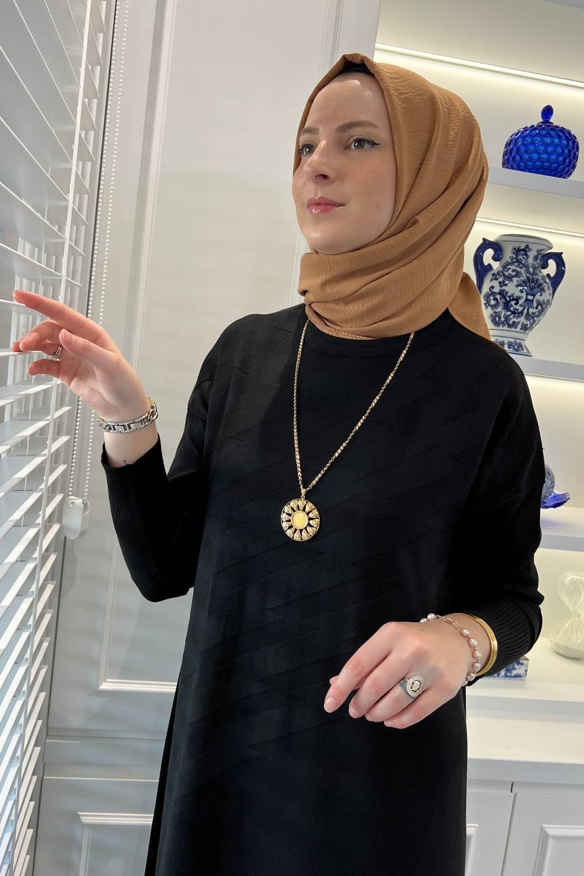 Lalezar Camel Triko Elbise - Rabia Şamlı | Tesettür Giyim, Elbise ve Kadın Giyim Modası