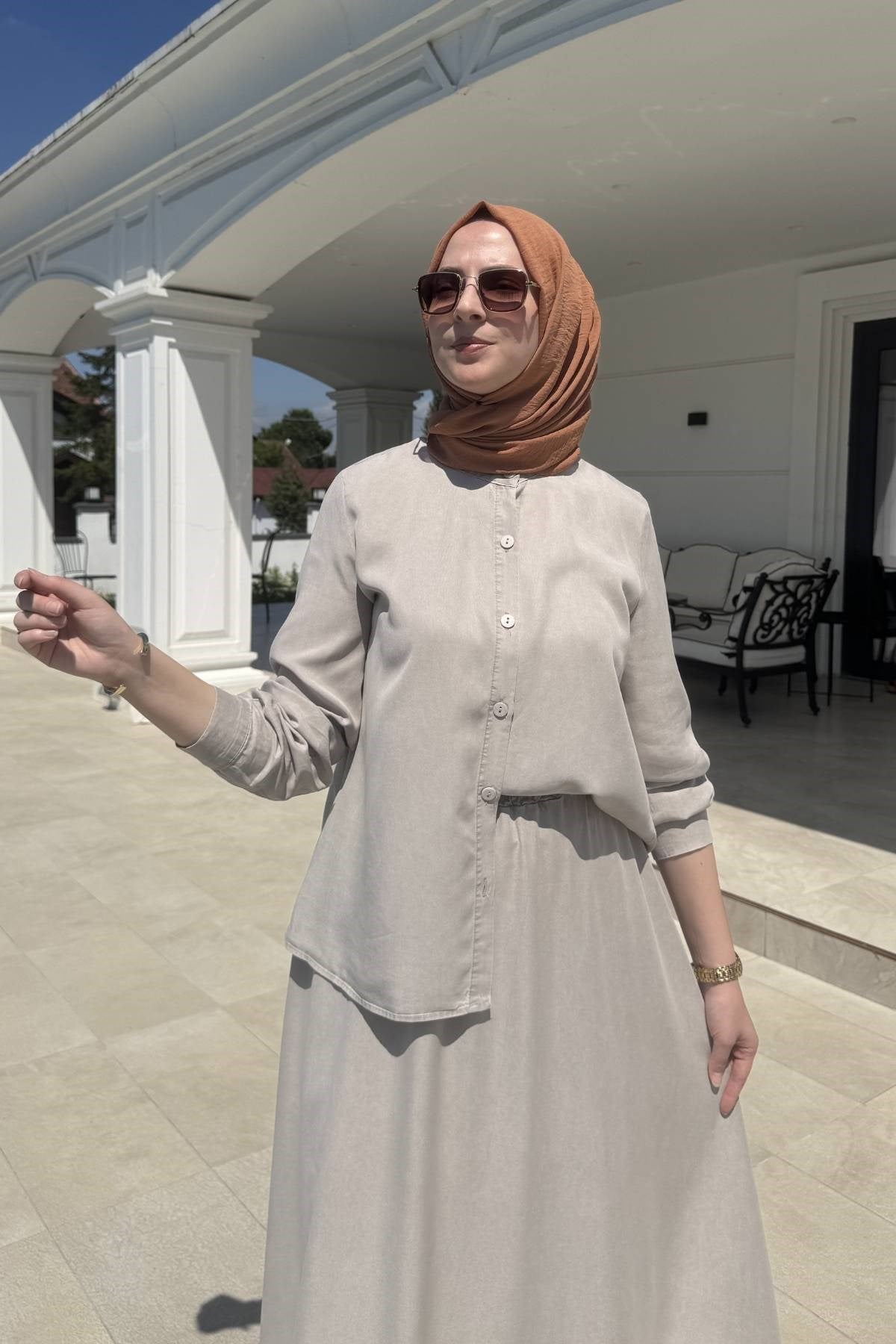 Lavin Etekli Takım Kahve | Rabia Şamlı | Tesettür Giyim, Elbise ve Kadın Giyim Modası