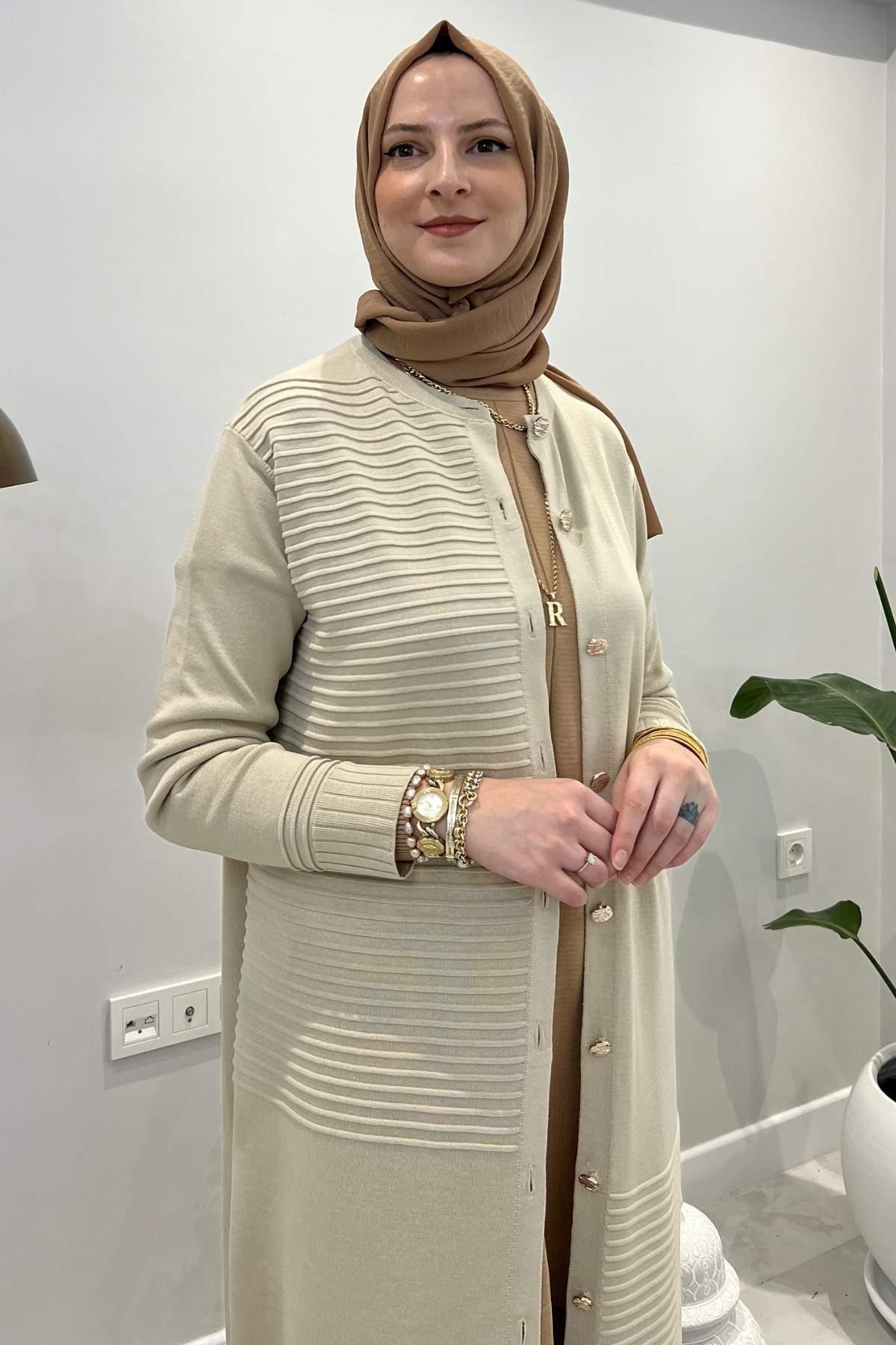 İkra Turuncu Triko Hırka - Rabia Şamlı | Tesettür Giyim, Elbise ve Kadın Giyim Modası