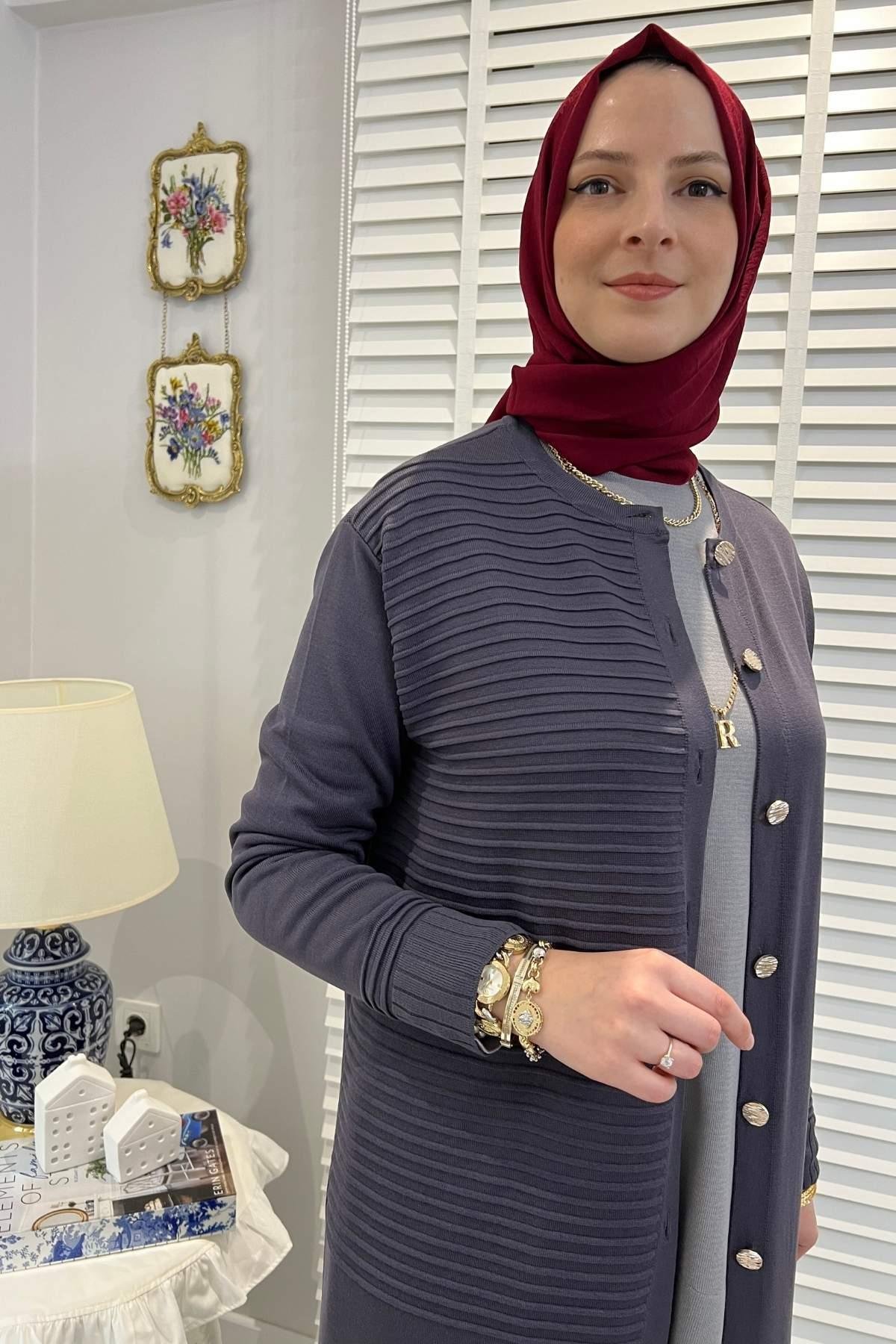 İkra Turuncu Triko Hırka - Rabia Şamlı | Tesettür Giyim, Elbise ve Kadın Giyim Modası
