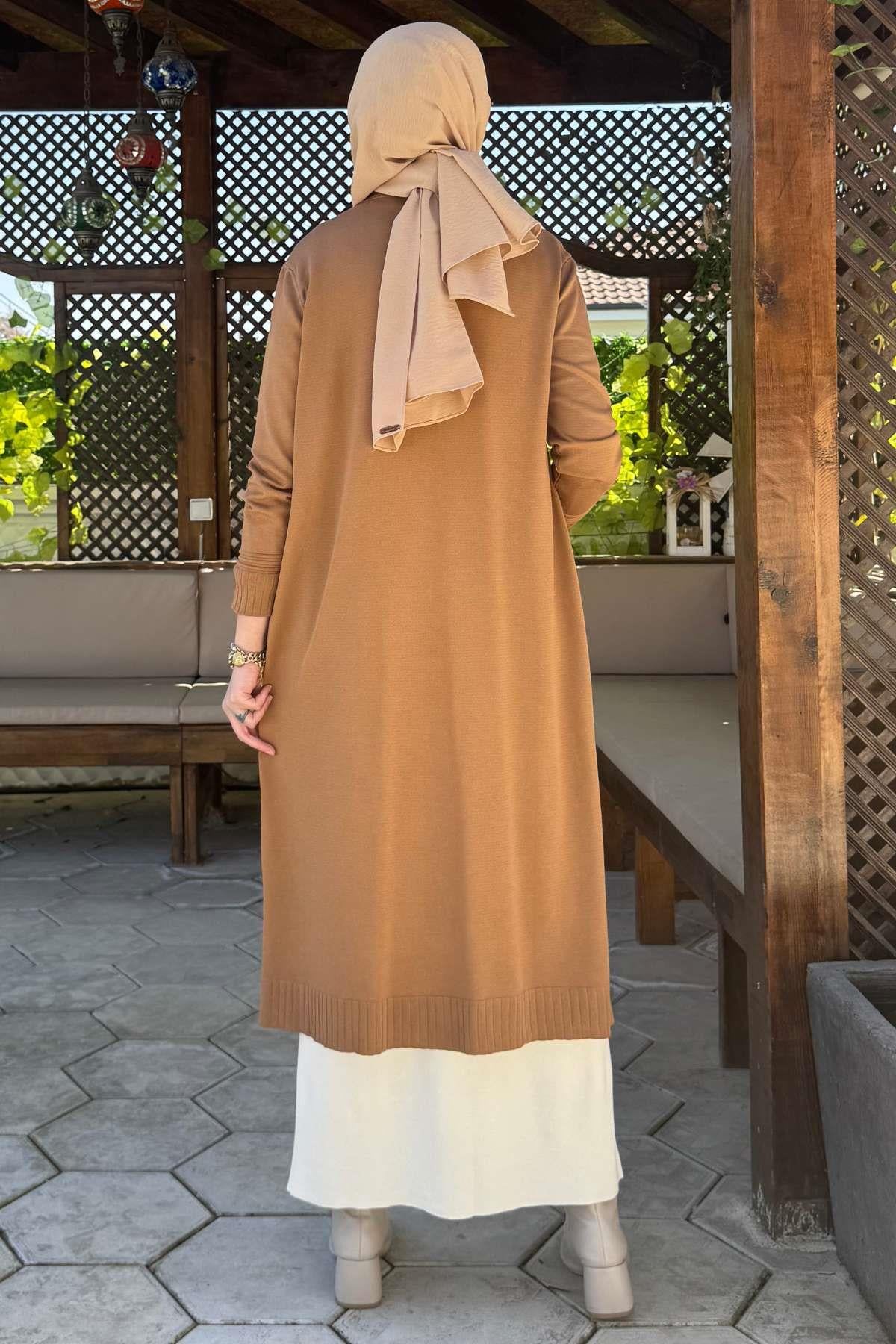 Manolya Saks Triko Hırka | Rabia Şamlı | Tesettür Giyim, Elbise ve Kadın Giyim Modası