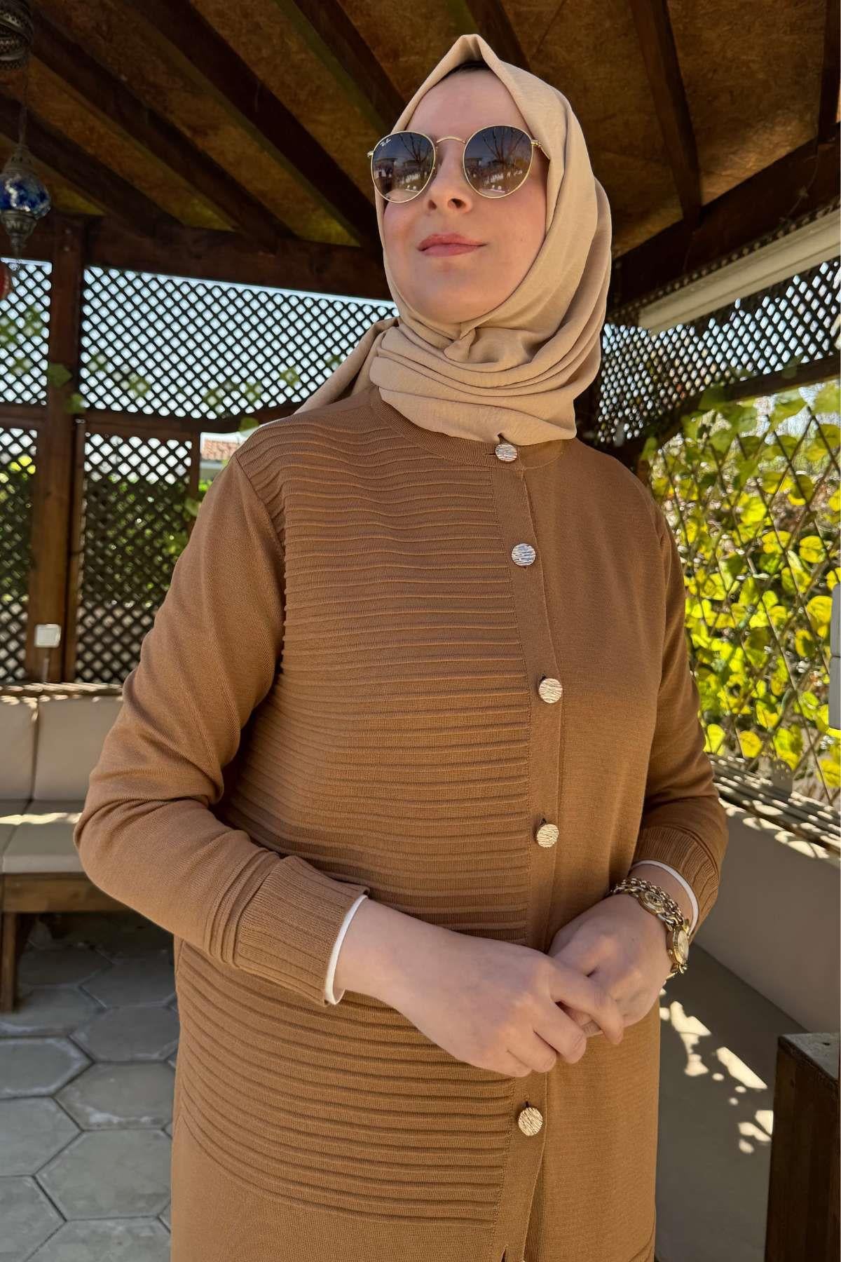 Manolya Saks Triko Hırka | Rabia Şamlı | Tesettür Giyim, Elbise ve Kadın Giyim Modası