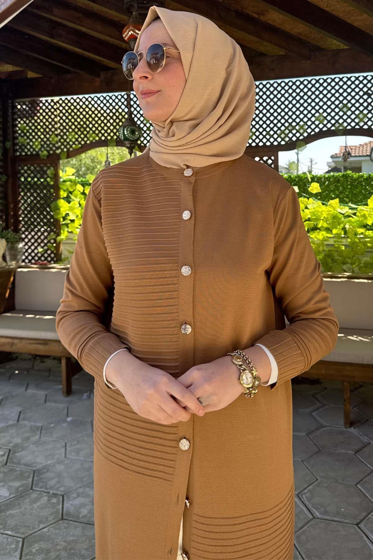 Manolya Saks Triko Hırka | Rabia Şamlı | Tesettür Giyim, Elbise ve Kadın Giyim Modası