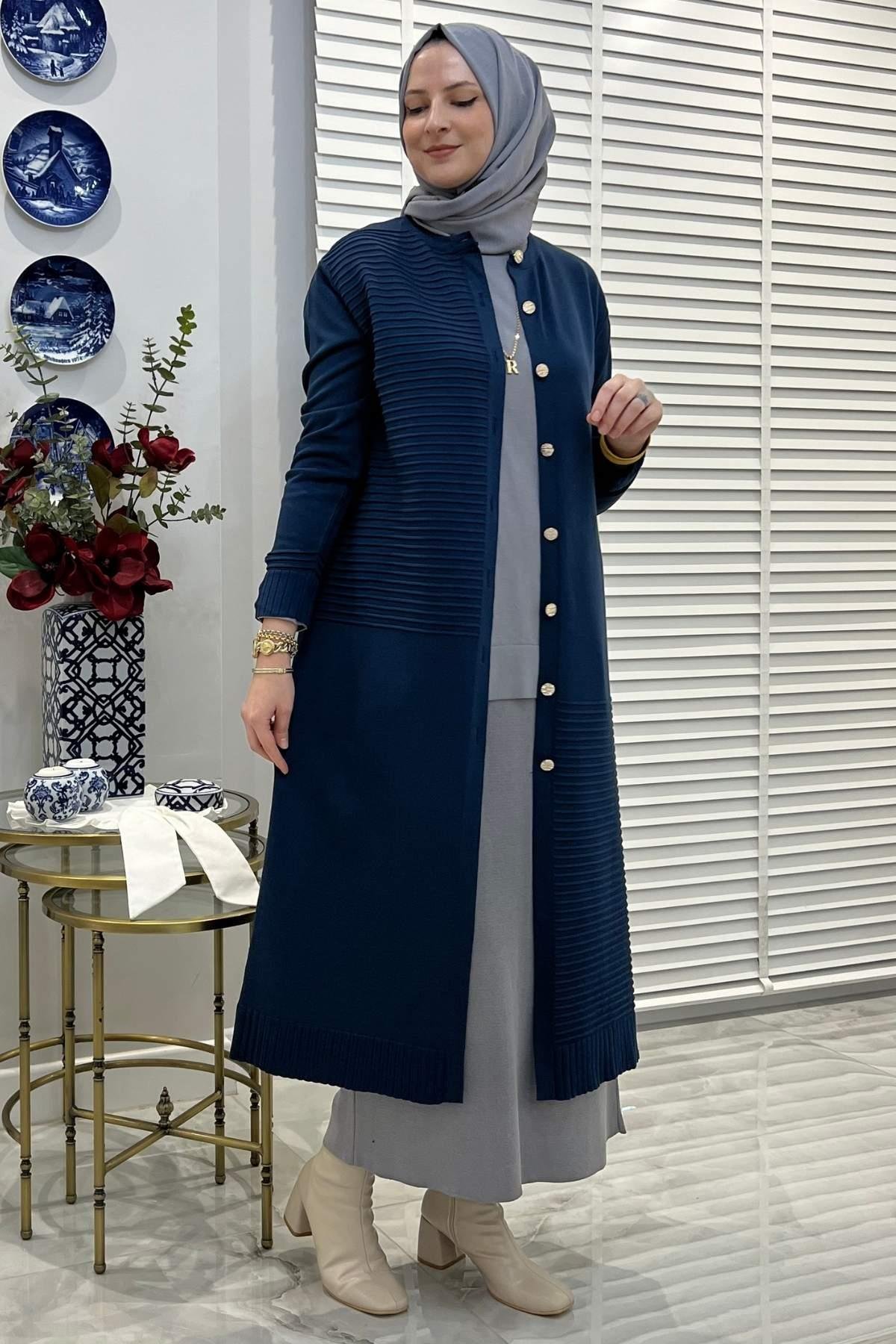 Manolya Taş Triko Hırka | Rabia Şamlı | Tesettür Giyim, Elbise ve Kadın Giyim Modası