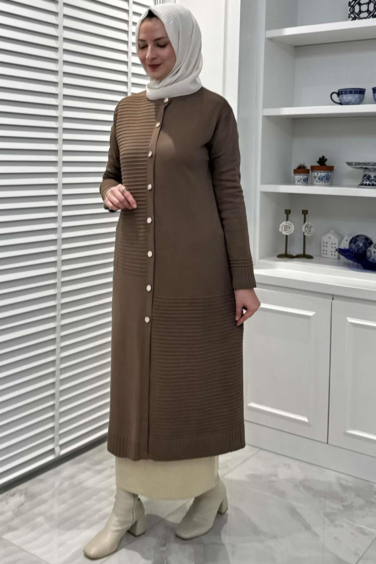 Manolya İndigo Triko Hırka | Rabia Şamlı | Tesettür Giyim, Elbise ve Kadın Giyim Modası