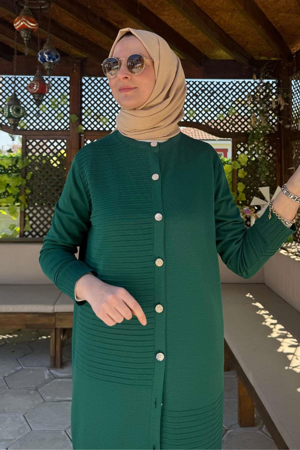 Manolya Saks Triko Hırka | Rabia Şamlı | Tesettür Giyim, Elbise ve Kadın Giyim Modası