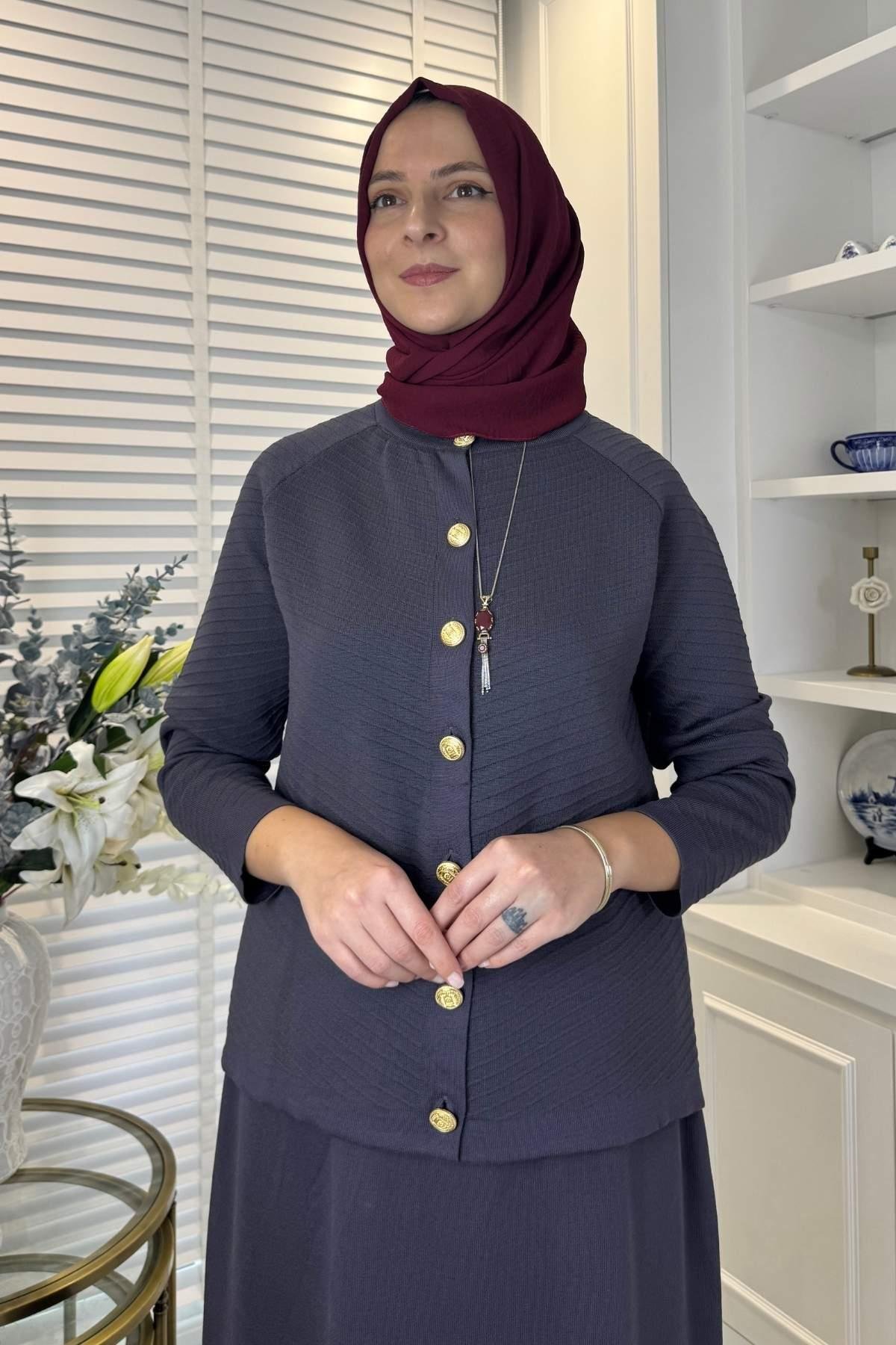 Defne Çelik Örme Triko Takım Bordo | Rabia Şamlı | Tesettür Giyim, Elbise ve Kadın Giyim Modası