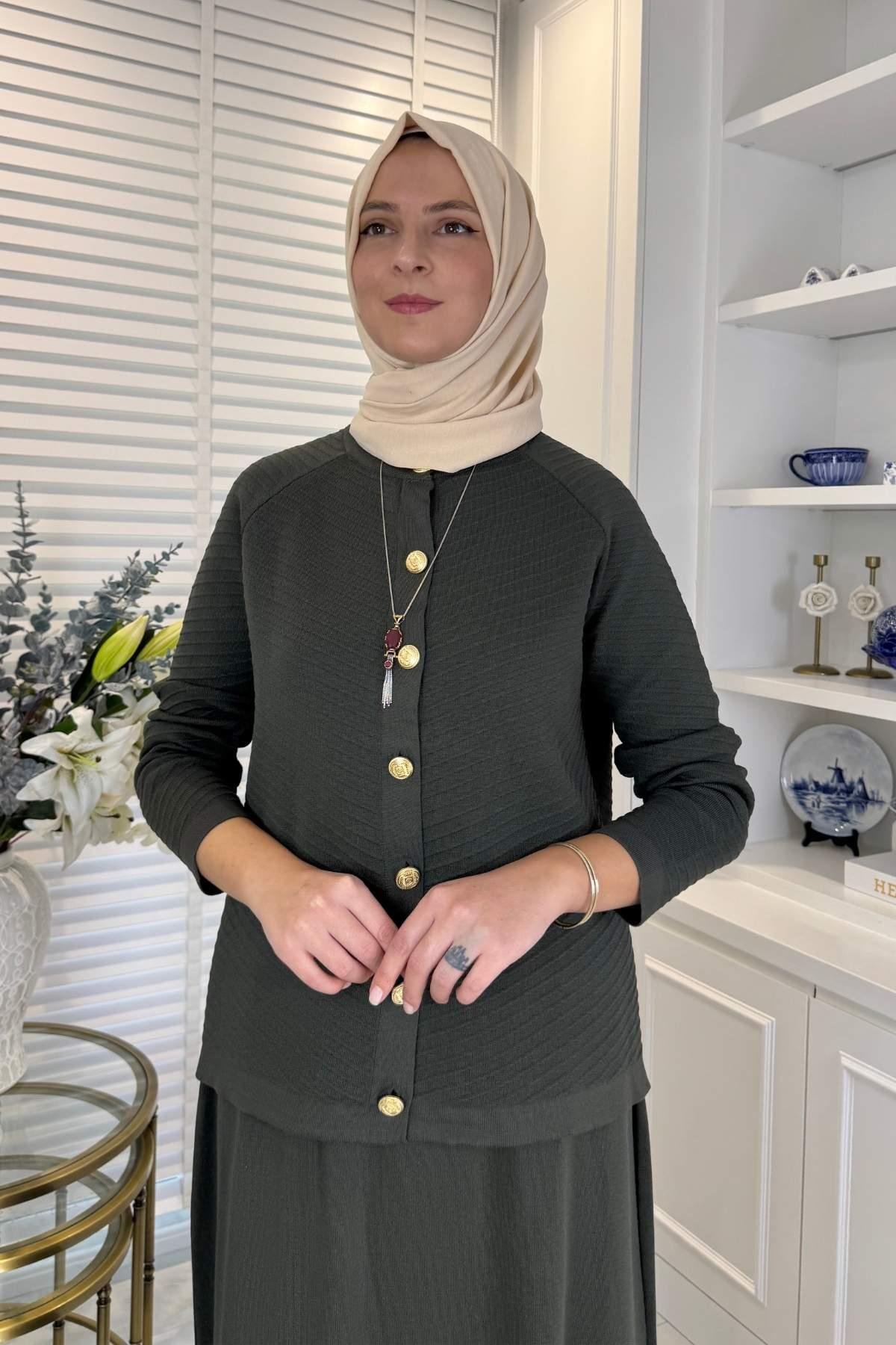Defne Çelik Örme Triko Takım Bordo | Rabia Şamlı | Tesettür Giyim, Elbise ve Kadın Giyim Modası