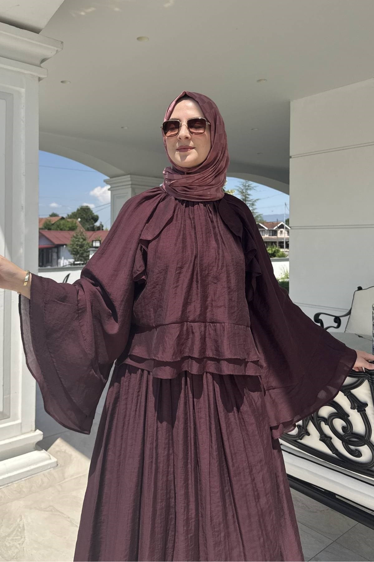 Ezgi Pantolonlu Takım Bordo | Rabia Şamlı | Tesettür Giyim, Elbise ve Kadın Giyim Modası