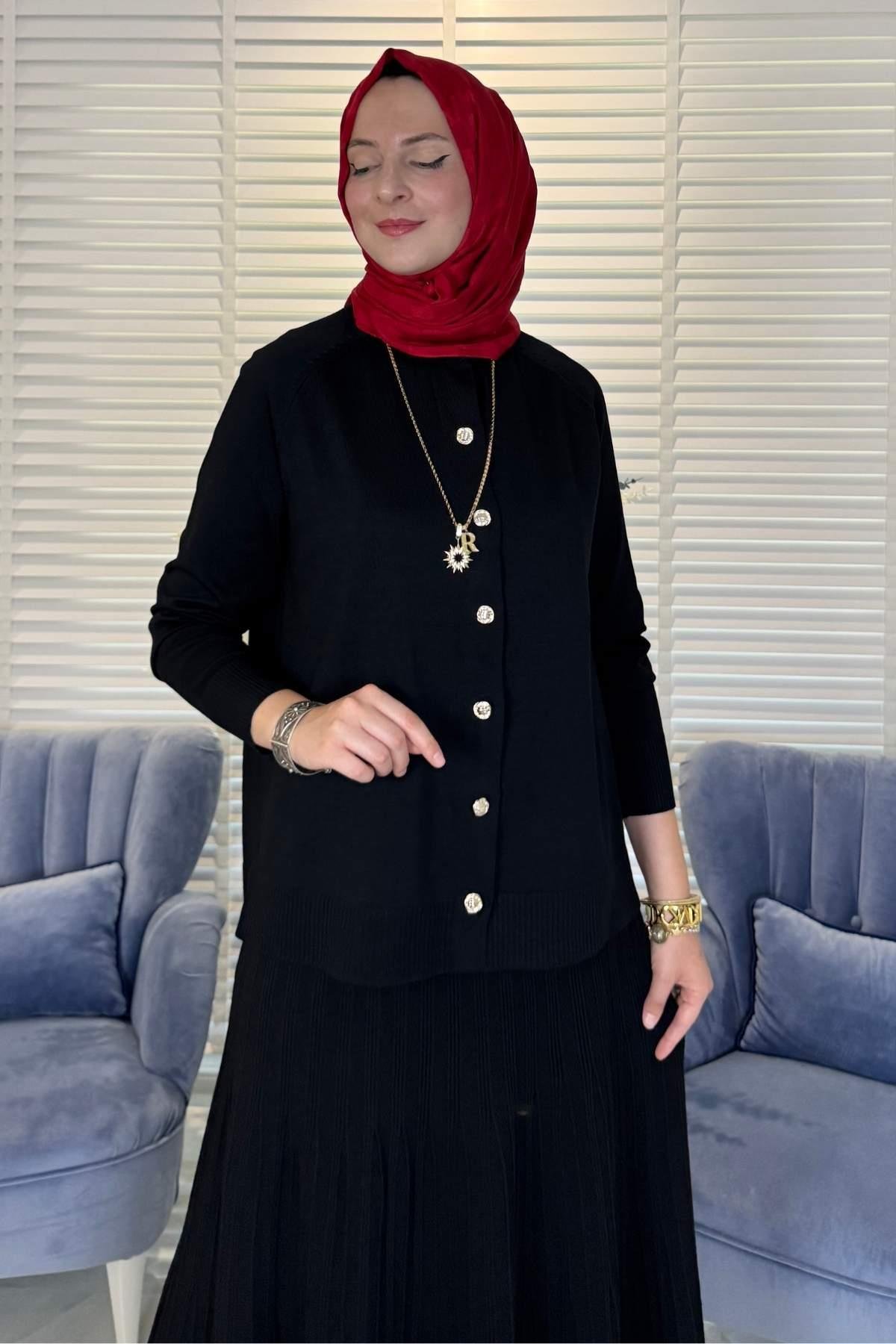 Sezen Triko Takım Kahve | Rabia Şamlı | Tesettür Giyim, Elbise ve Kadın Giyim Modası