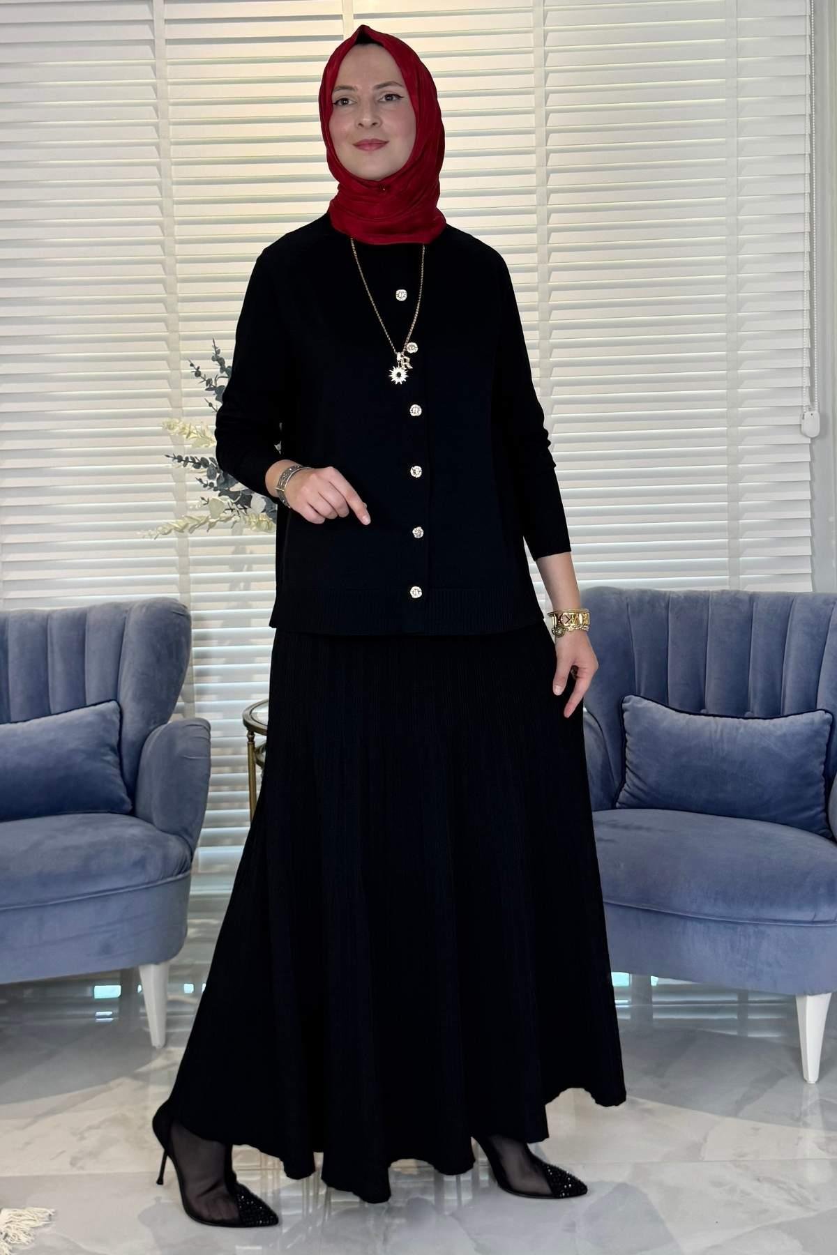 Sezen Triko Takım Kahve | Rabia Şamlı | Tesettür Giyim, Elbise ve Kadın Giyim Modası