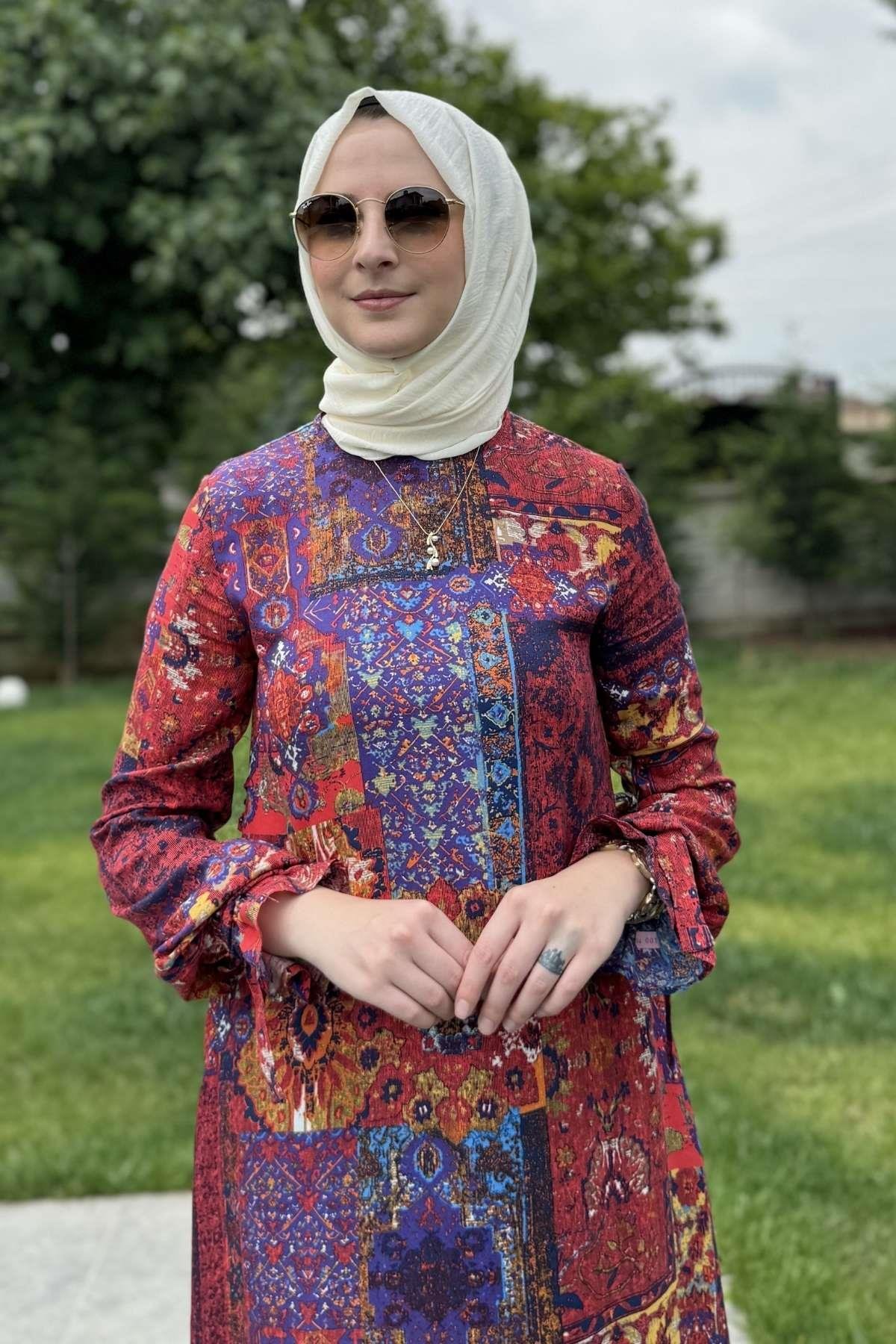 Nehir Elbise Kırmızı | Rabia Şamlı | Tesettür Giyim, Elbise ve Kadın Giyim Modası
