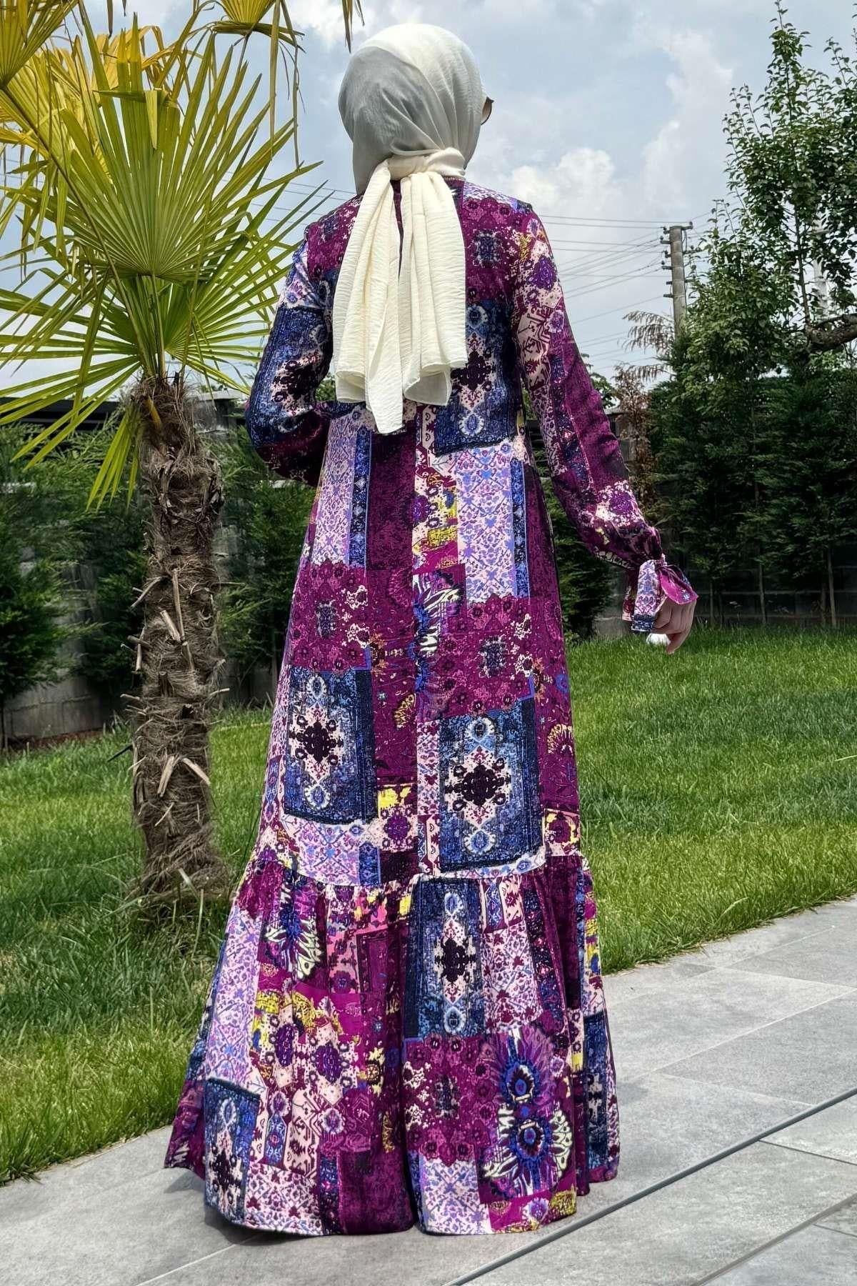 Nehir Elbise Leylak | Rabia Şamlı | Tesettür Giyim, Elbise ve Kadın Giyim Modası