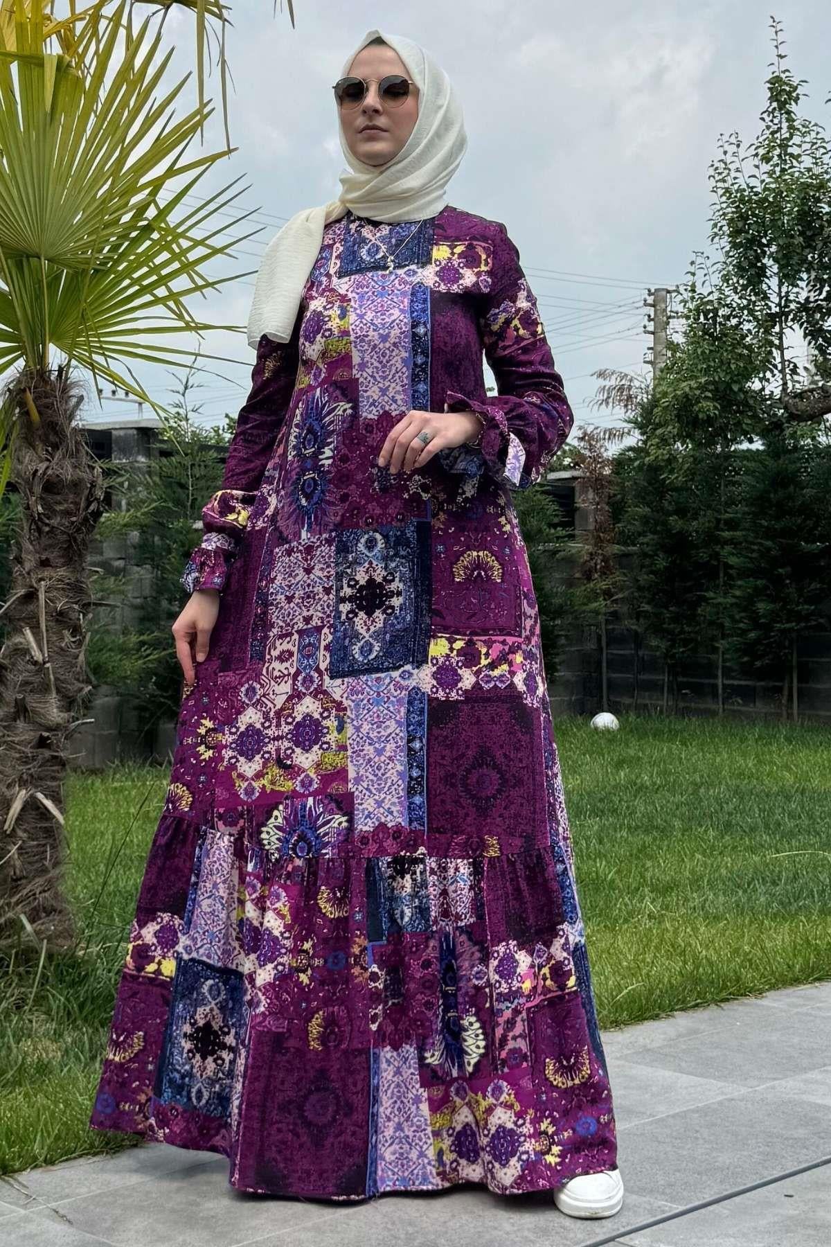 Nehir Elbise Leylak | Rabia Şamlı | Tesettür Giyim, Elbise ve Kadın Giyim Modası