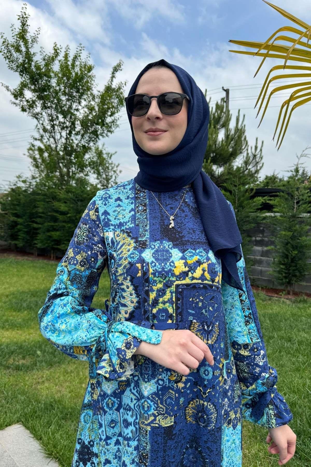 Nehir Elbise Yeşil | Rabia Şamlı | Tesettür Giyim, Elbise ve Kadın Giyim Modası