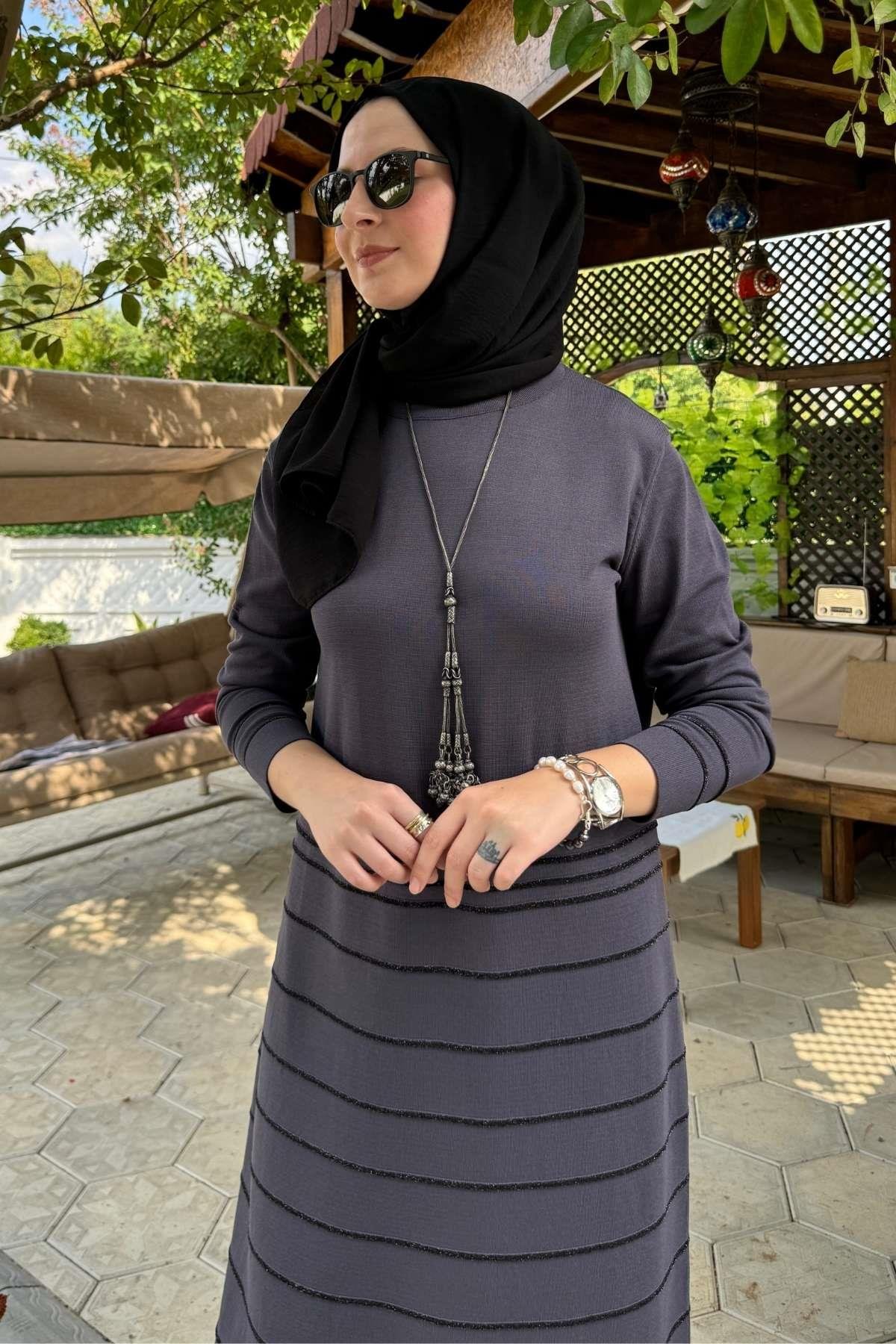 Rüya Kırmızı Triko Elbise - Rabia Şamlı