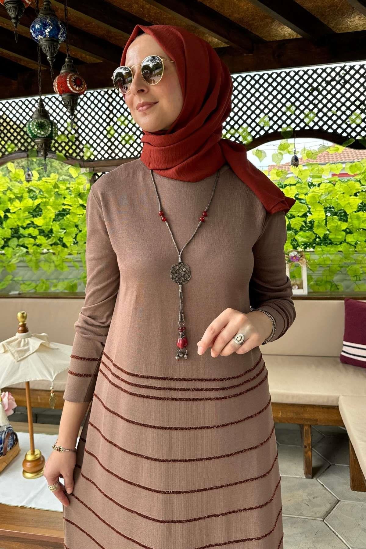 Rüya Kırmızı Triko Elbise - Rabia Şamlı