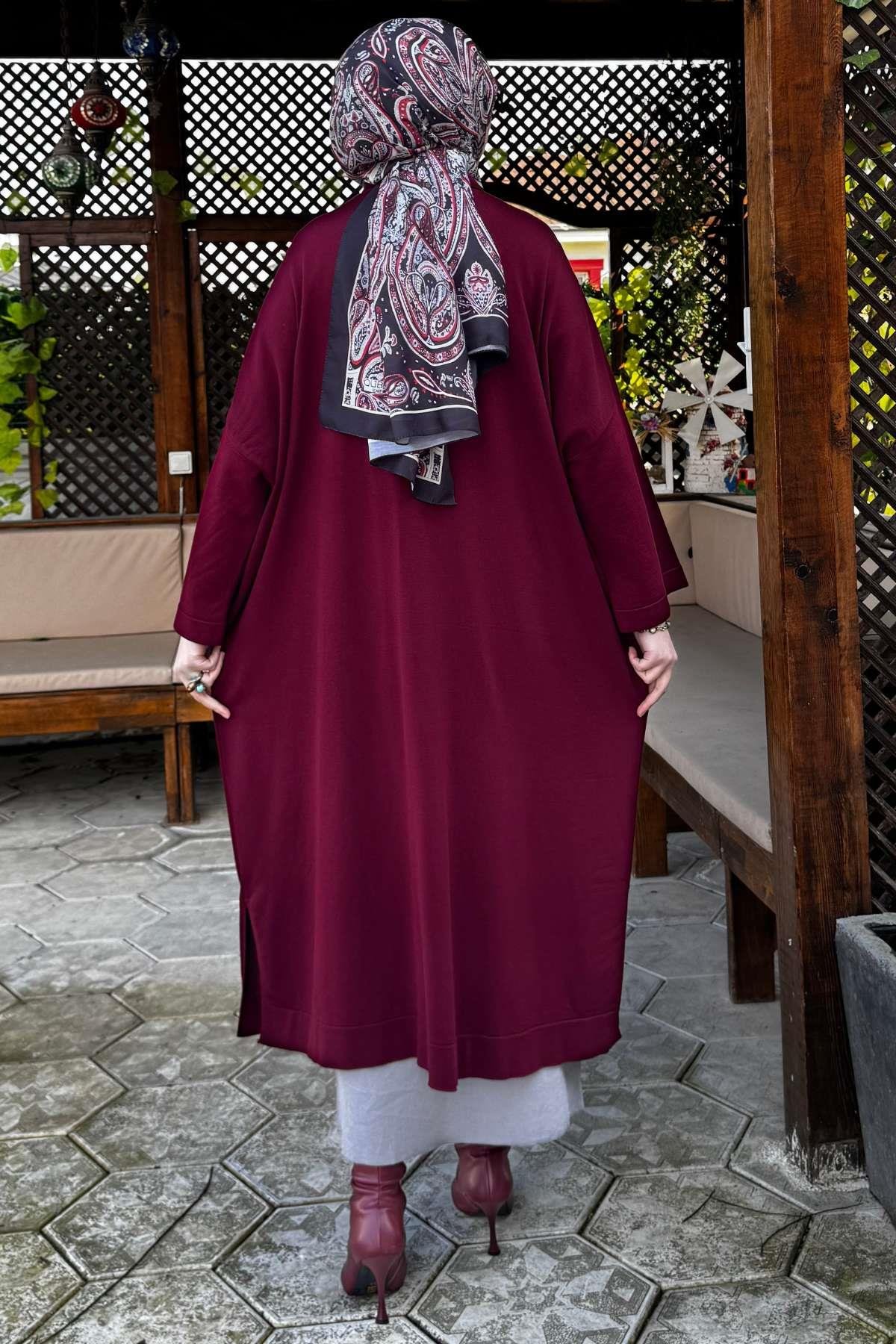 Sinem Çelik Örme Triko Hırka Sütlü Kahve - Rabia Şamlı | Tesettür Giyim, Elbise ve Kadın Giyim Modası