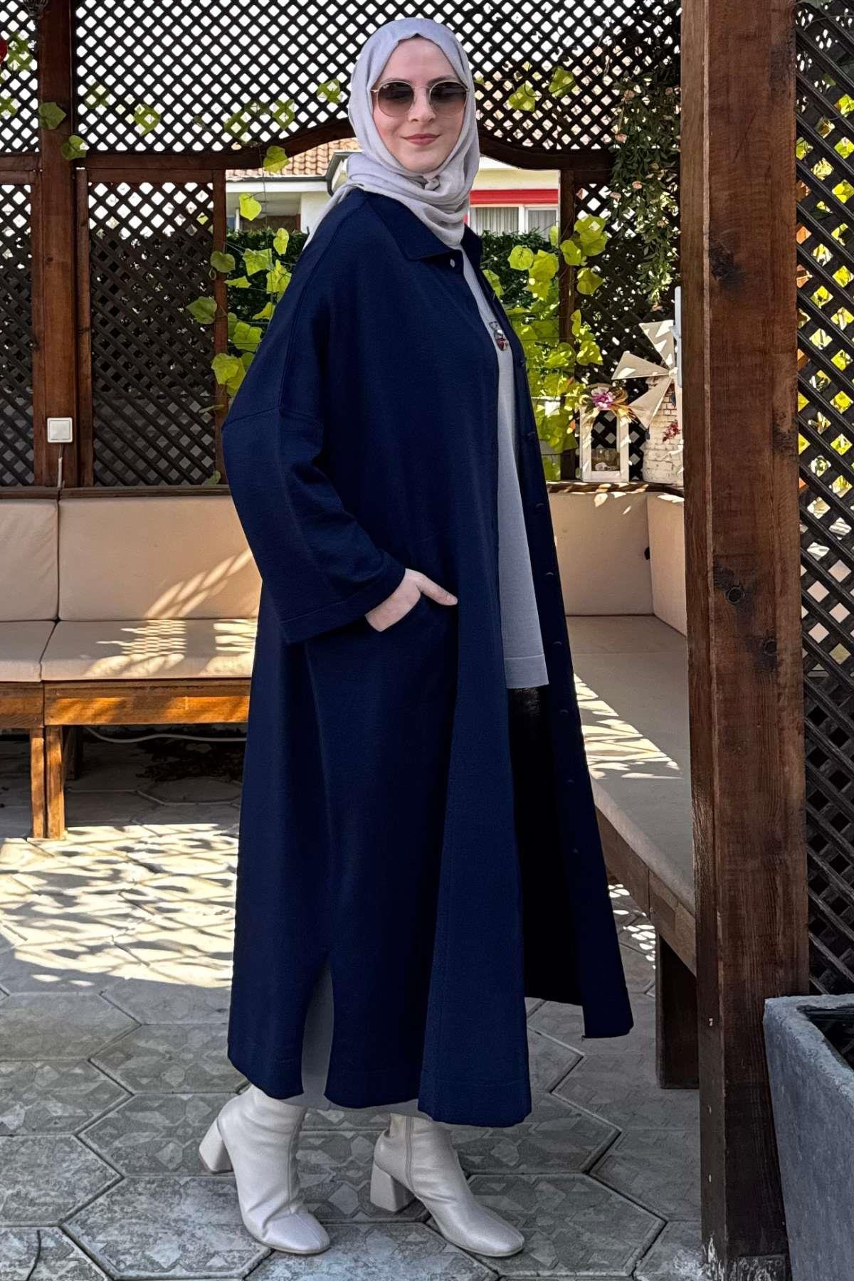 Sinem Çelik Örme Triko Hırka Sütlü Kahve - Rabia Şamlı | Tesettür Giyim, Elbise ve Kadın Giyim Modası