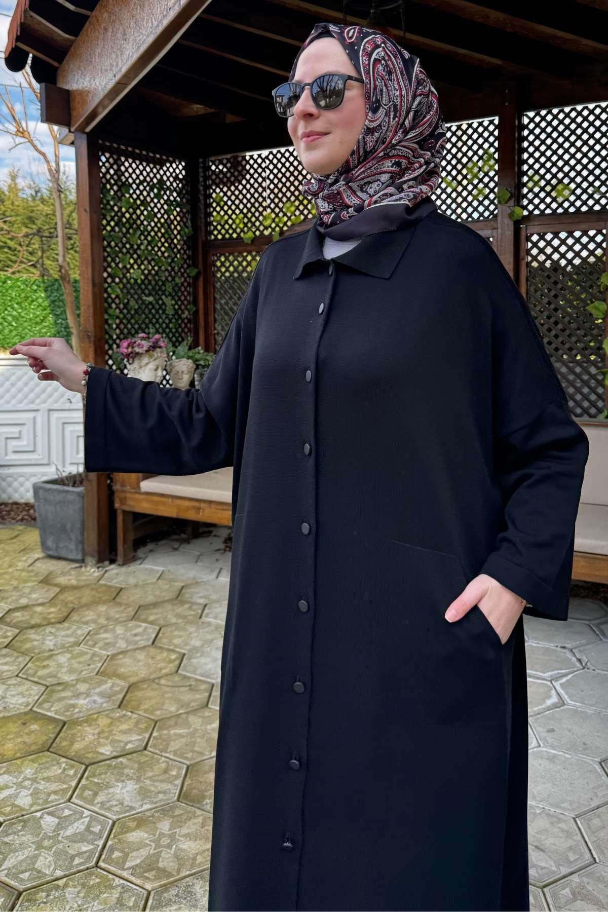 Sinem Çelik Örme Triko Hırka Sütlü Kahve - Rabia Şamlı | Tesettür Giyim, Elbise ve Kadın Giyim Modası