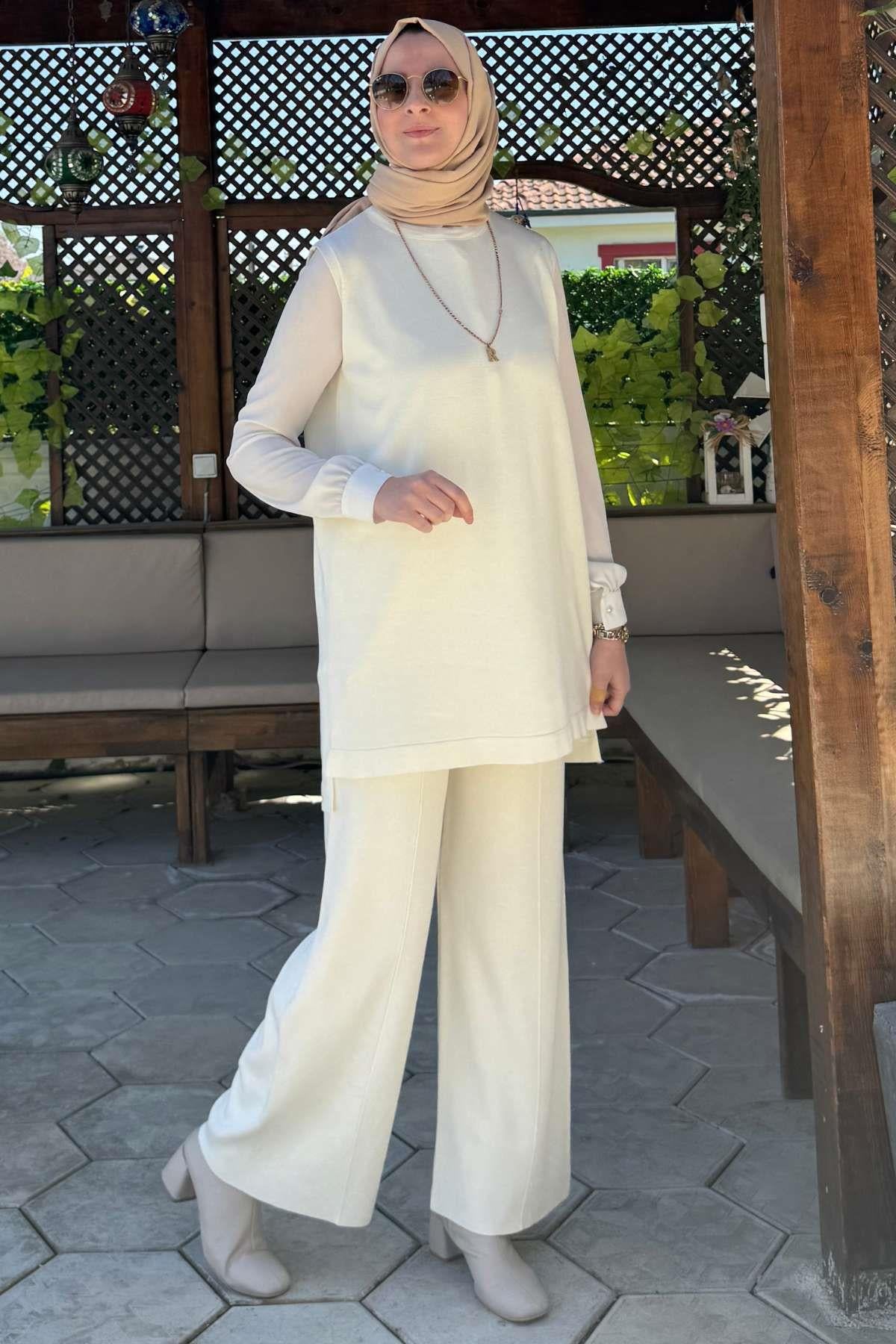 Sezen Triko Takım Kahve | Rabia Şamlı | Tesettür Giyim, Elbise ve Kadın Giyim Modası