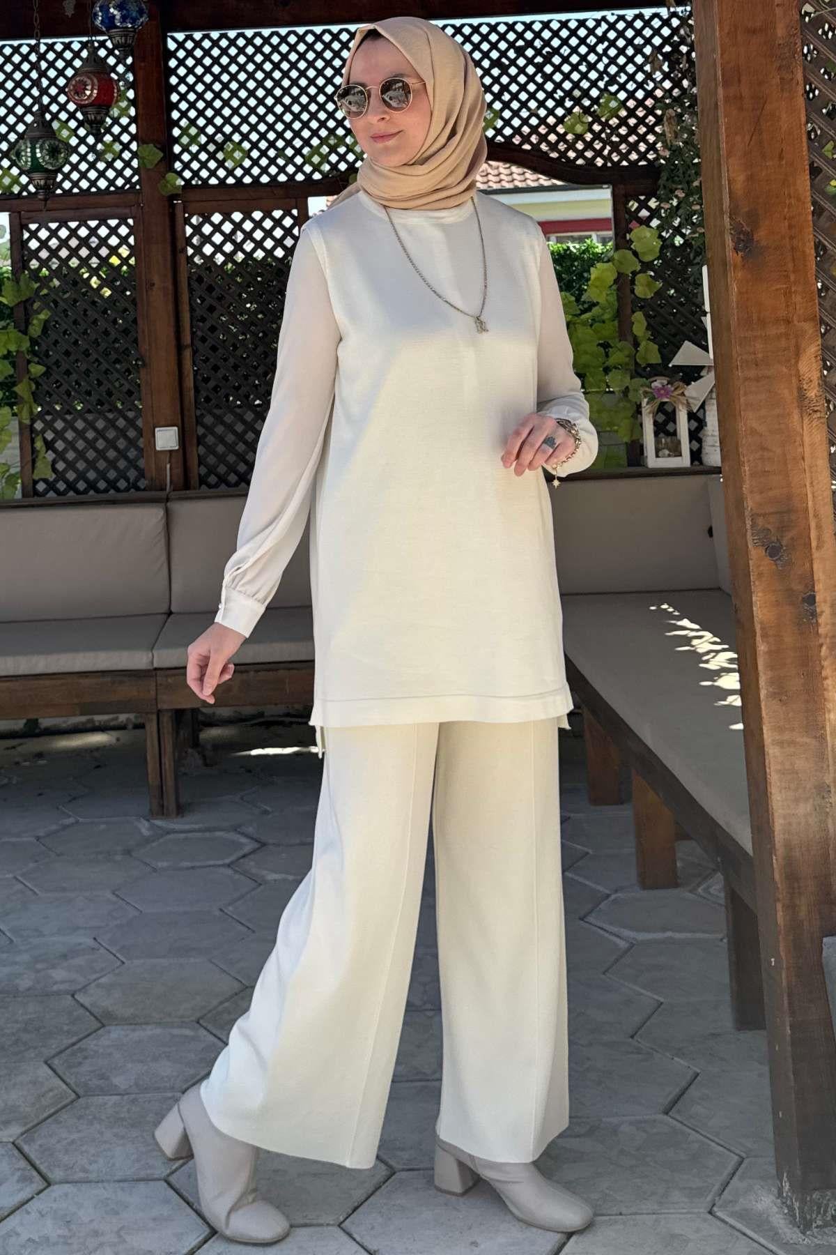 Sezen Triko Takım Kahve | Rabia Şamlı | Tesettür Giyim, Elbise ve Kadın Giyim Modası