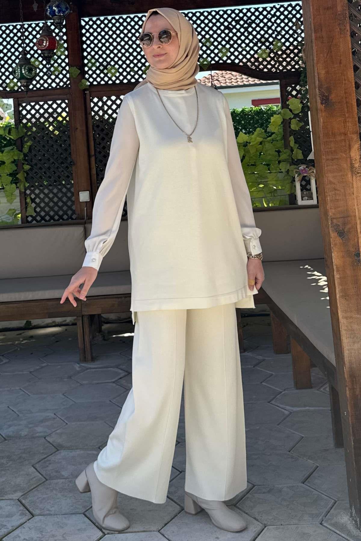 Sezen Triko Takım Kahve | Rabia Şamlı | Tesettür Giyim, Elbise ve Kadın Giyim Modası