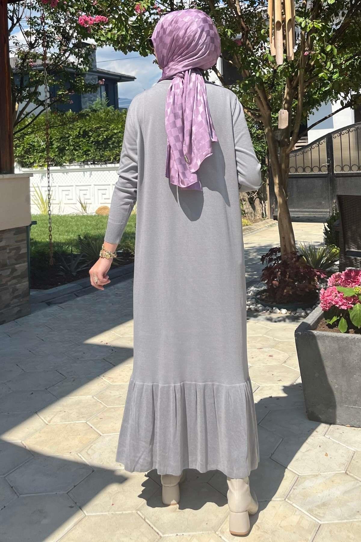 Rüya Sütlü Kahve Triko Elbise | Rabia Şamlı | Tesettür Giyim, Elbise ve Kadın Giyim Modası