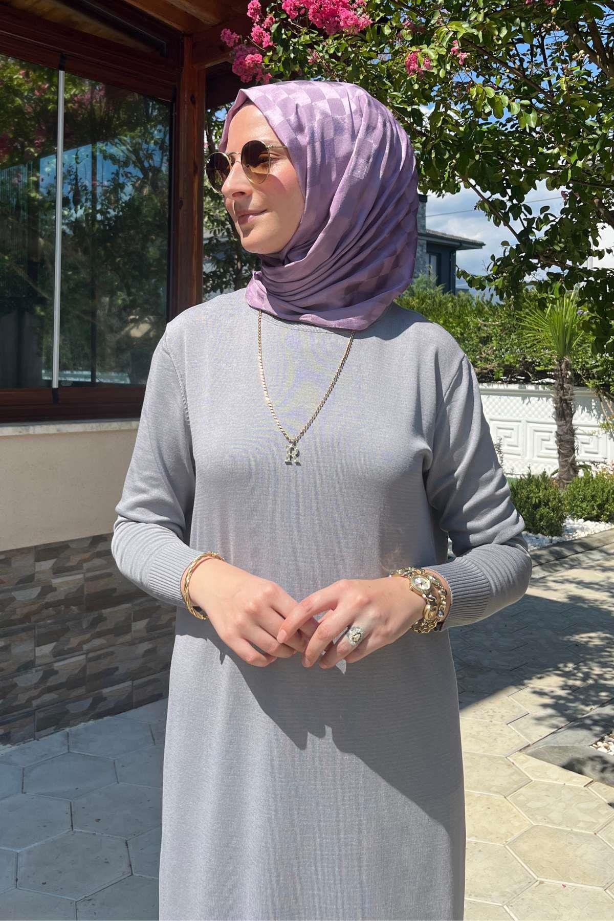 Rüya Sütlü Kahve Triko Elbise | Rabia Şamlı | Tesettür Giyim, Elbise ve Kadın Giyim Modası
